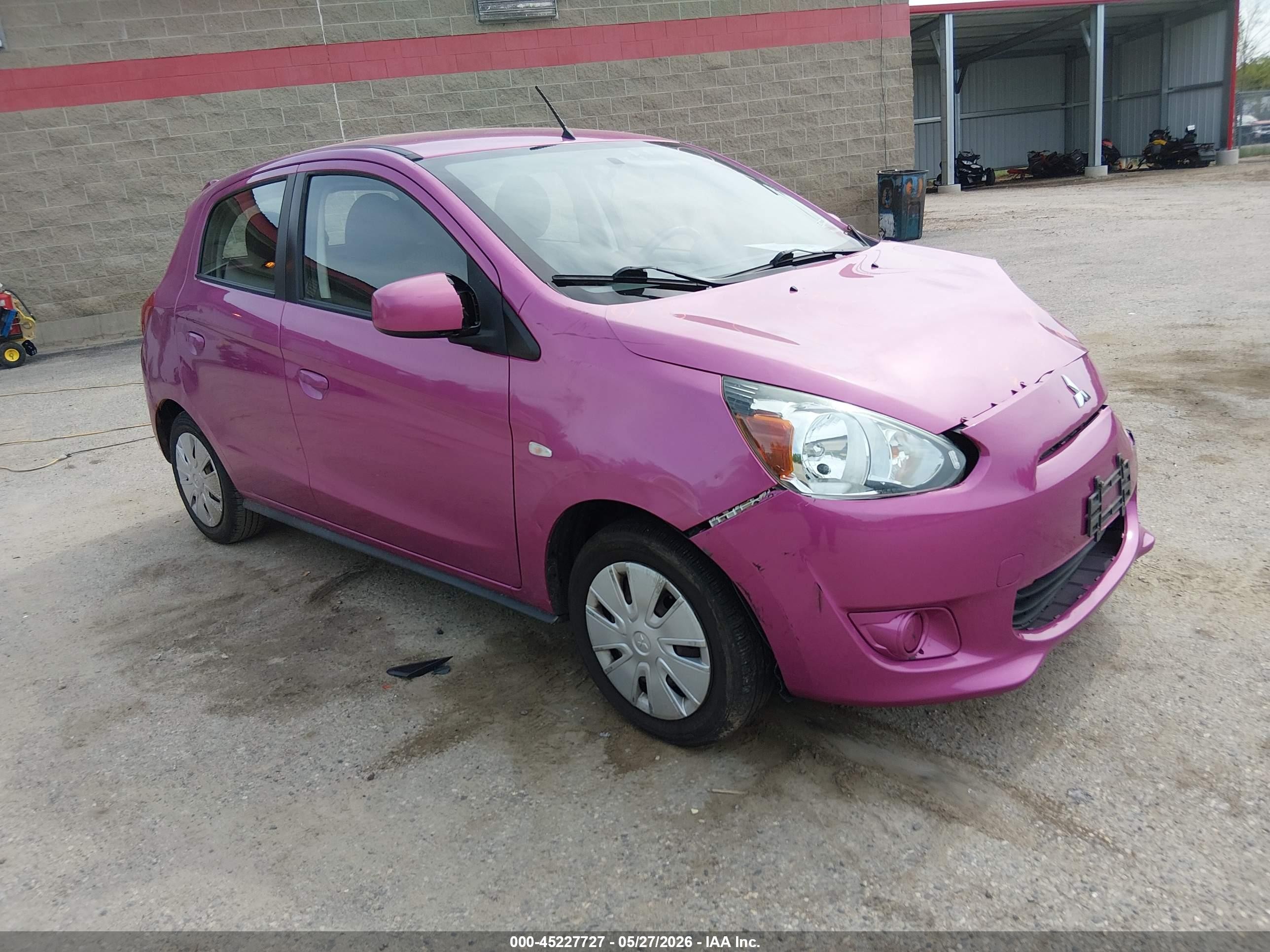 2014 Mitsubishi Mirage DE, VIN ML32A3HJ9EH017914 — Front end