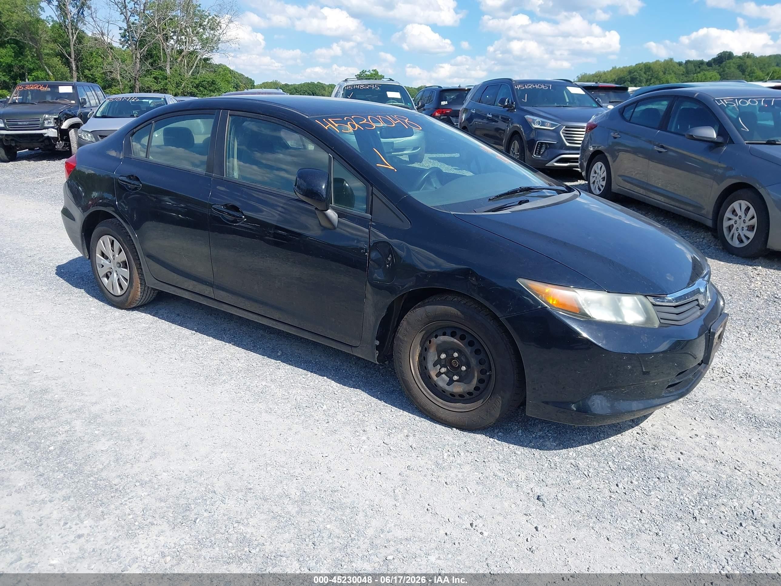 2012 Honda Civic LX, VIN 19XFB2F5XCE379135 — Repossession