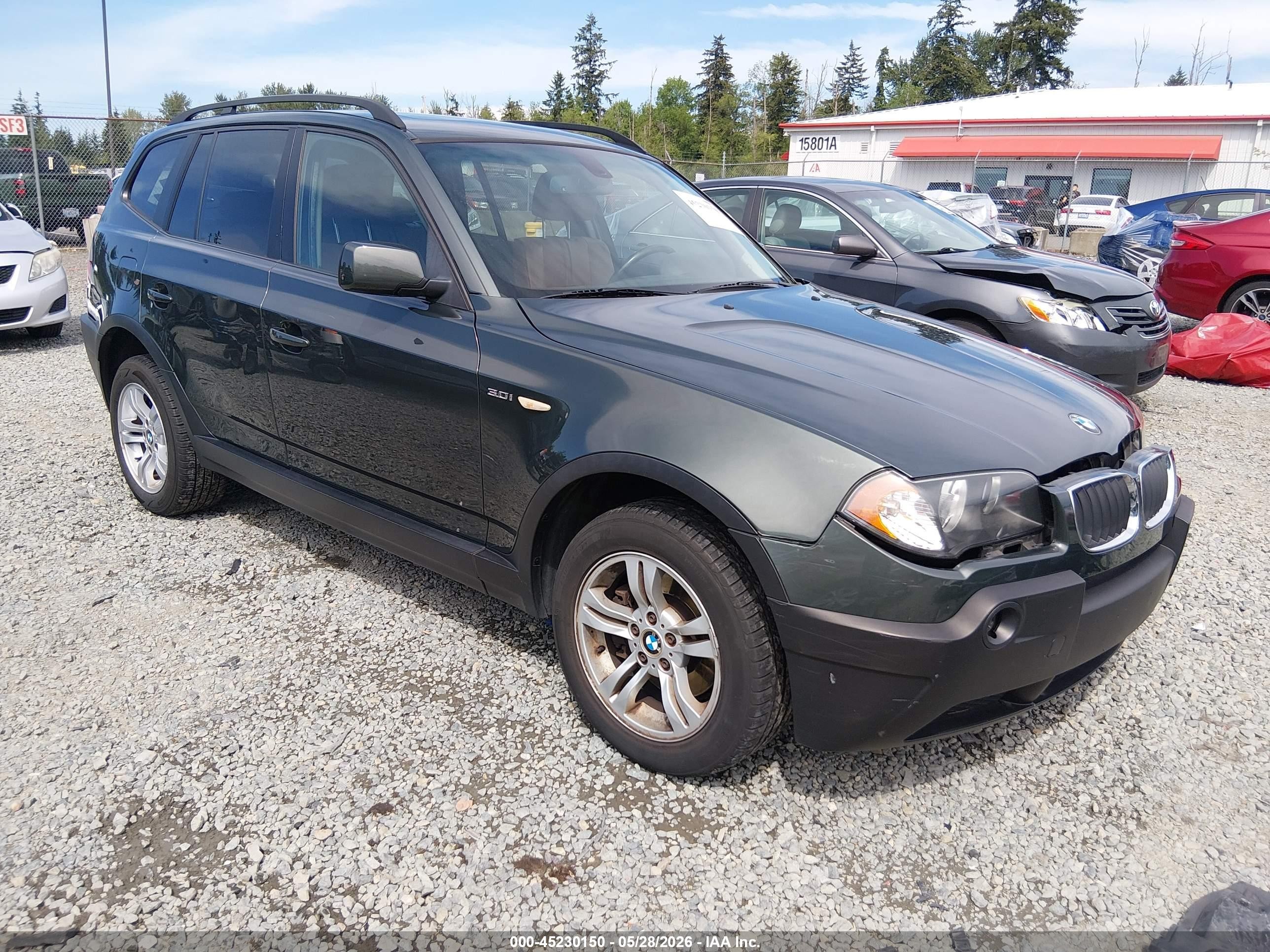 2005 BMW X3 3.0i, VIN WBXPA93415WD19027 — Front end