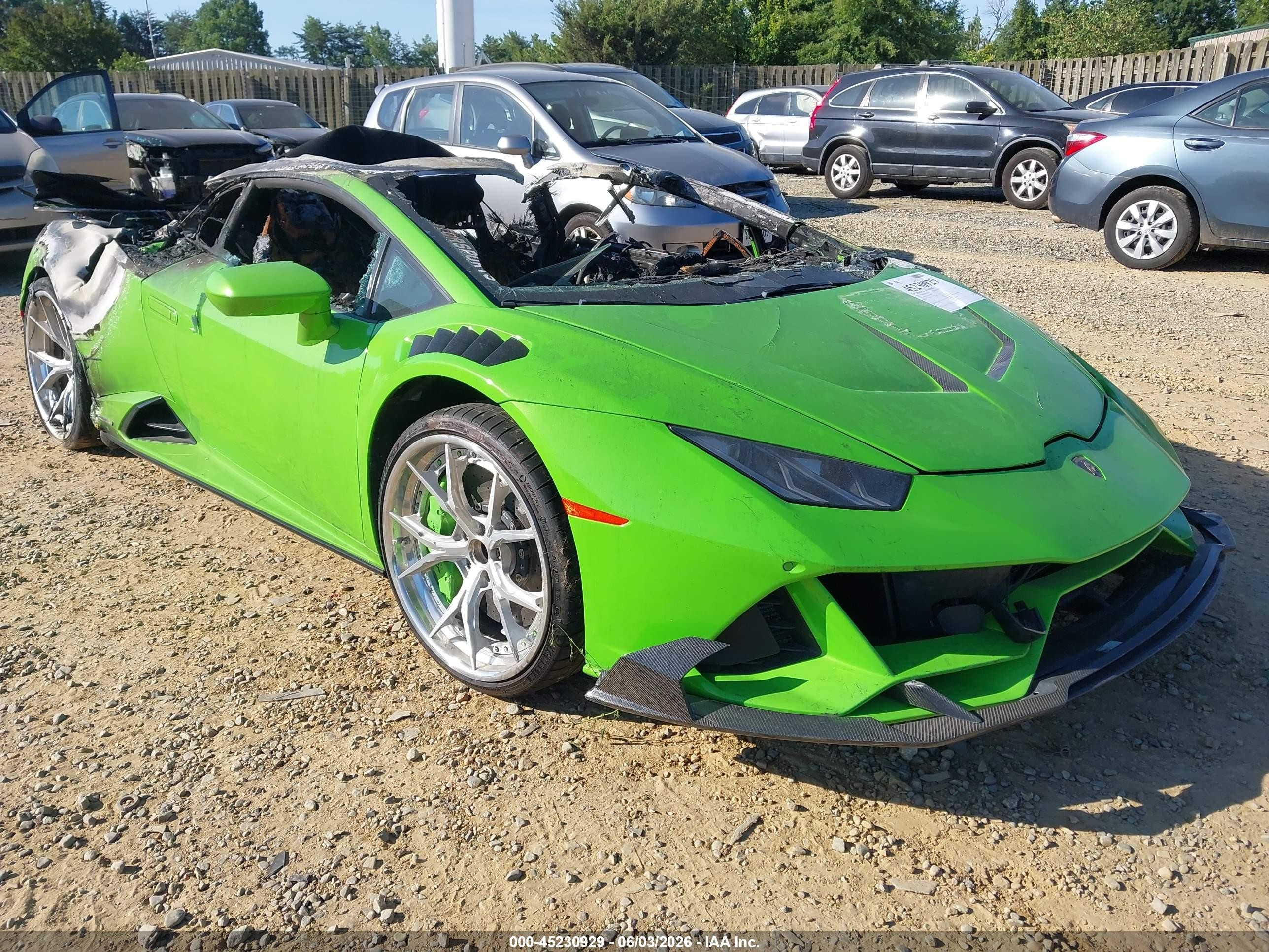 2020 Lamborghini Huracan, VIN ZHWUF4ZF0LLA13648 — Interior fire