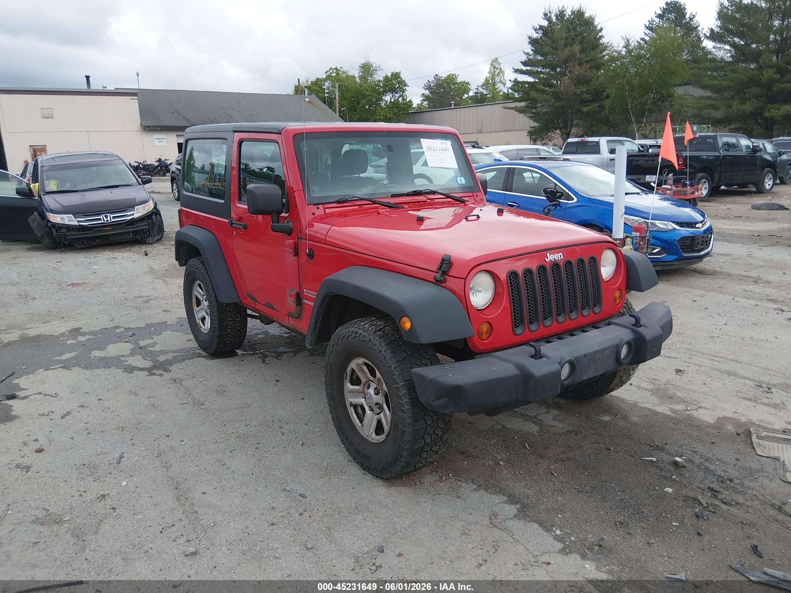 2012 Jeep Wrangler Sport, VIN 1C4AJWAG5CL286639 — Rear end