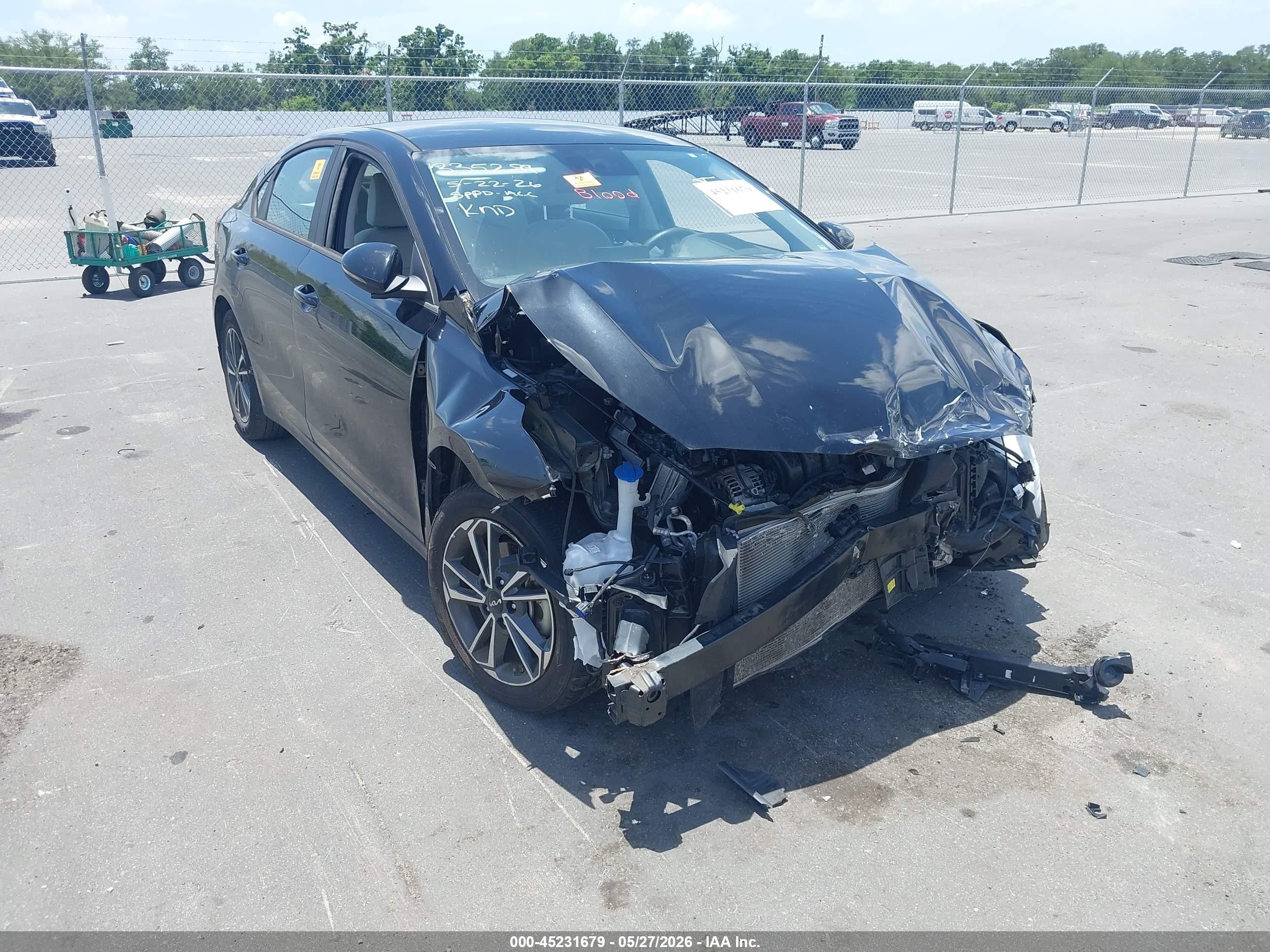 2022 Kia Forte LXS, VIN 3KPF24AD0NE468595 — Biohazard / chemical
