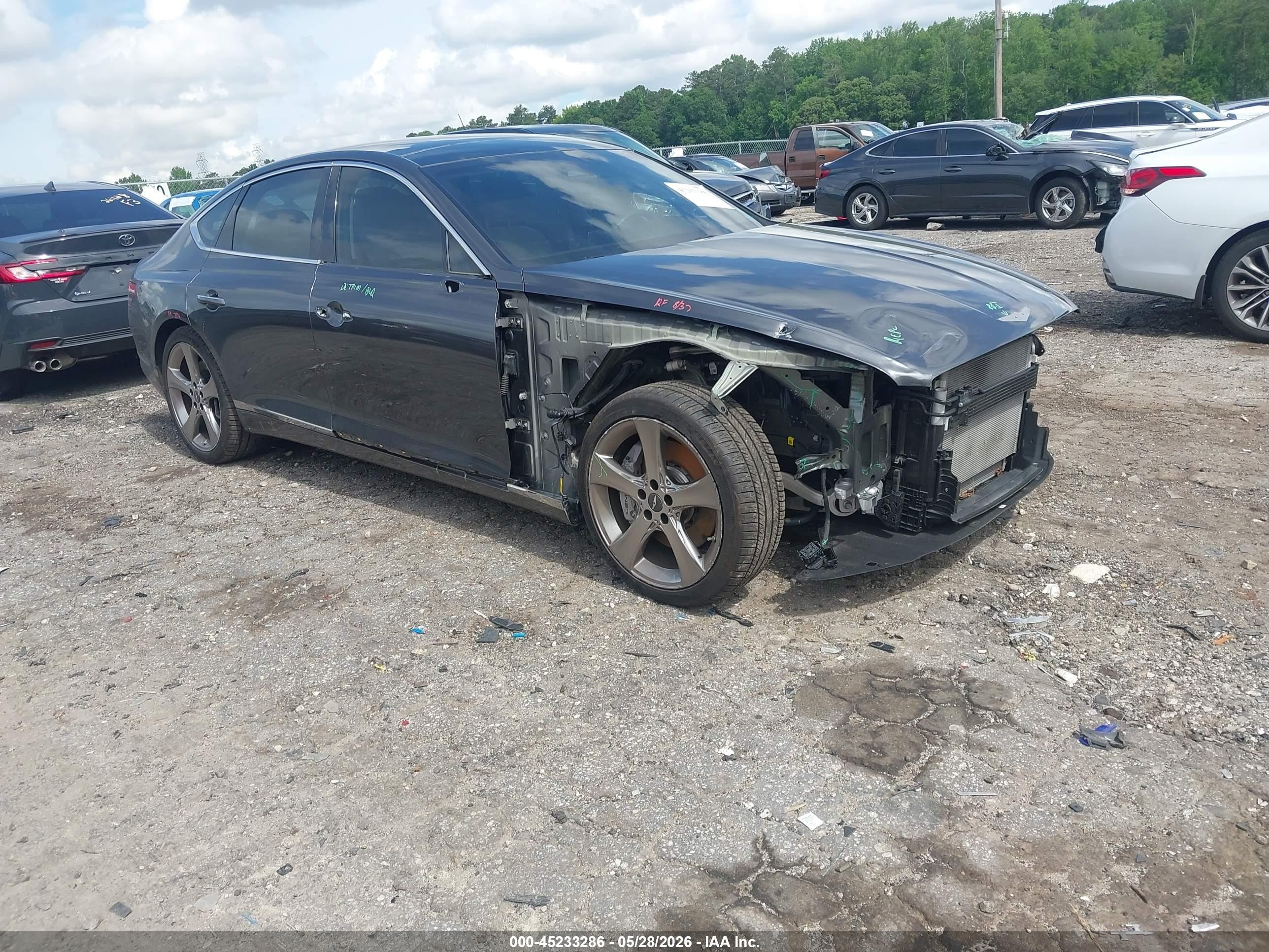 2021 Genesis G80 3.5T, VIN KMTGC4SD7MU043800 — Front end