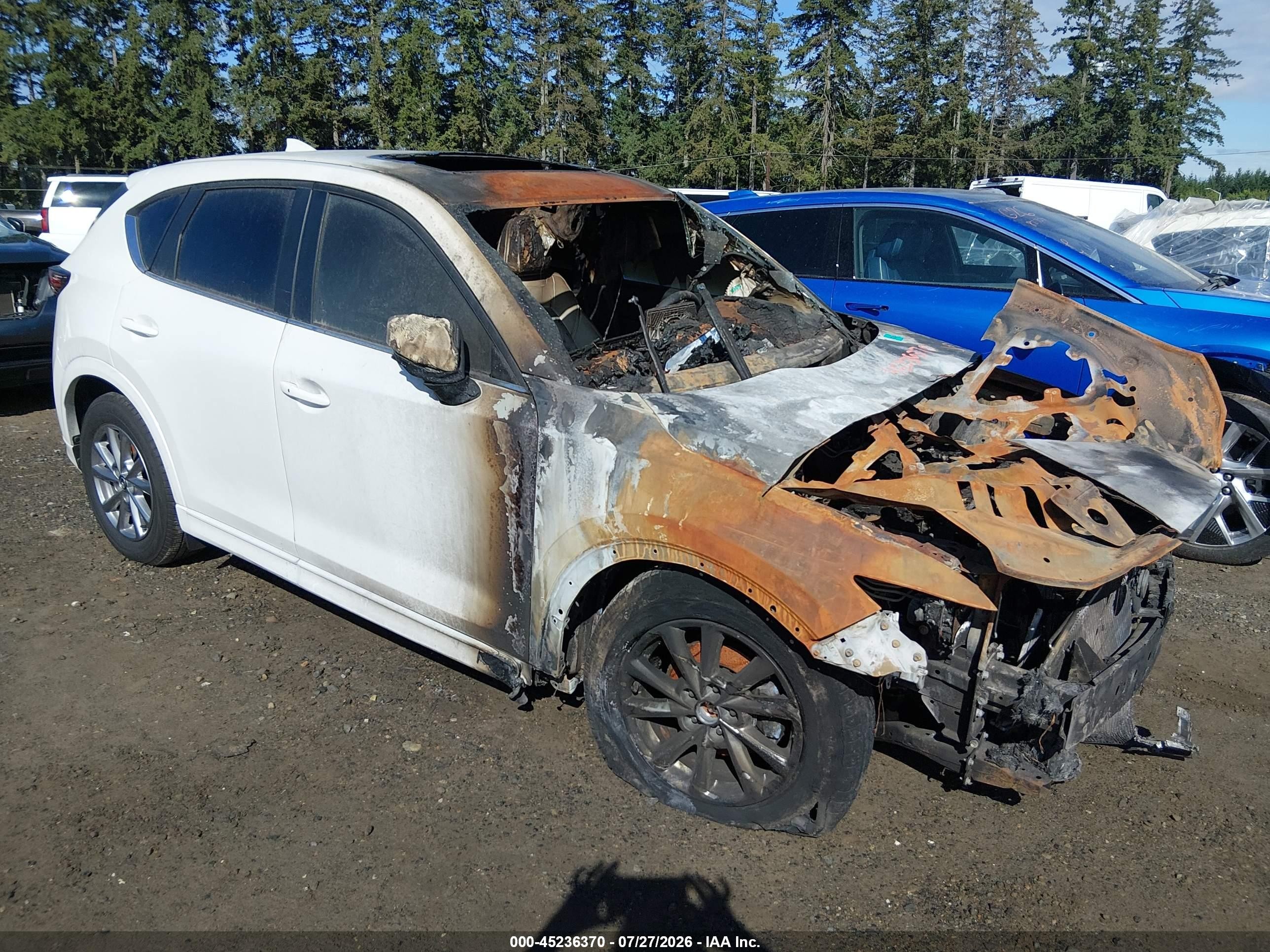 2024 Mazda CX-5 S Carbon Edition, VIN JM3KFBCL4R0453681 — Engine fire