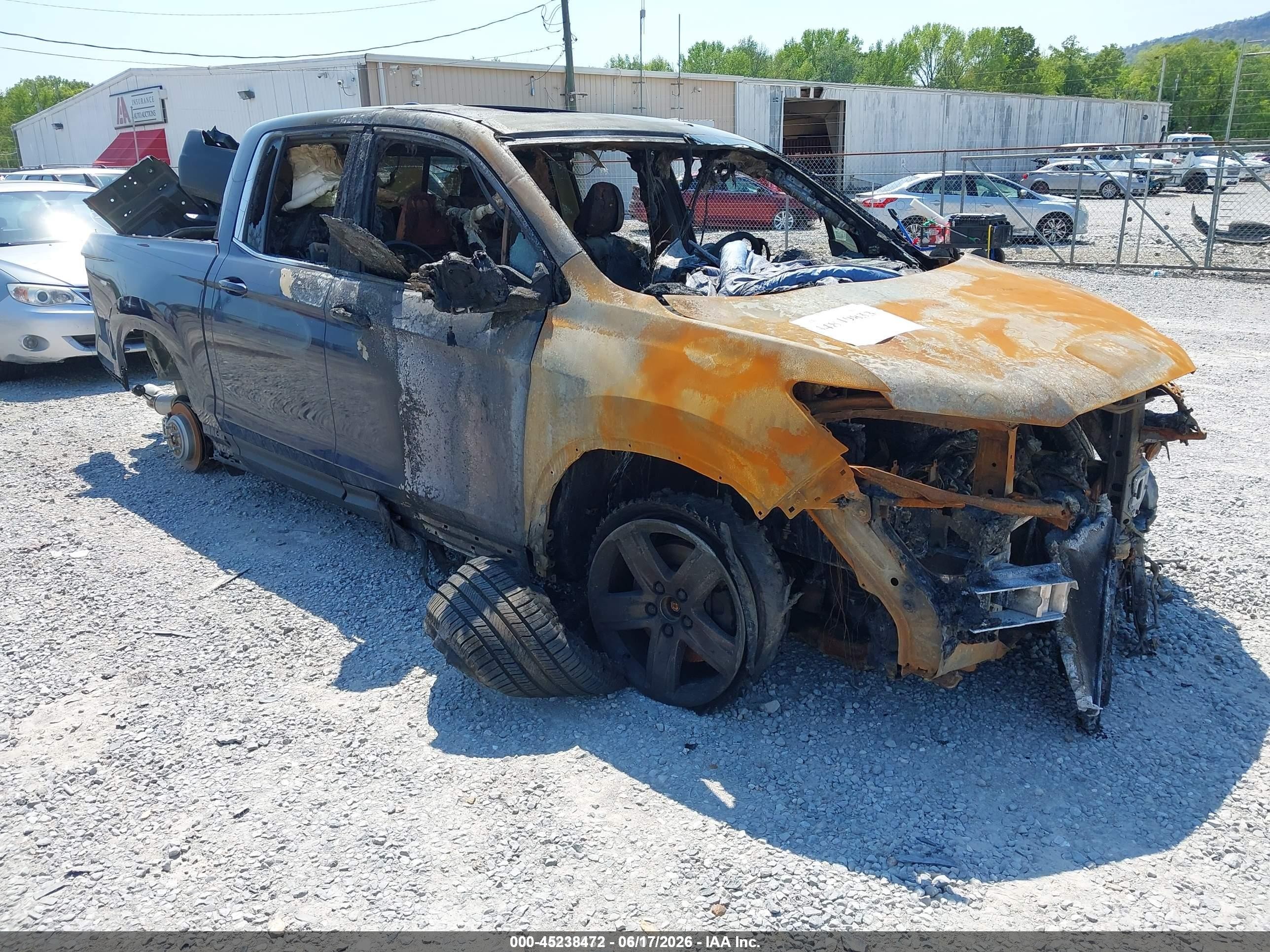 2021 Honda Ridgeline RTL, VIN 5FPYK3F54MB019165 — Engine fire
