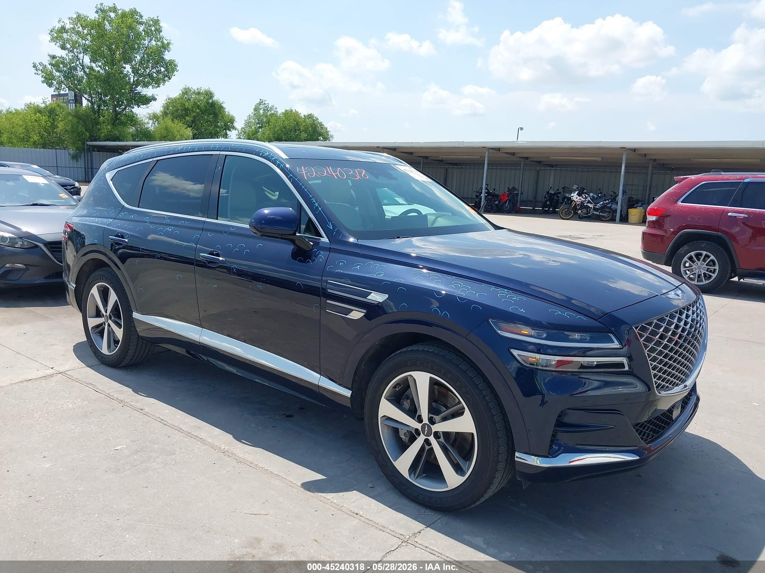 2022 Genesis GV80, VIN KMUHBDSBXNU077457 — Hail