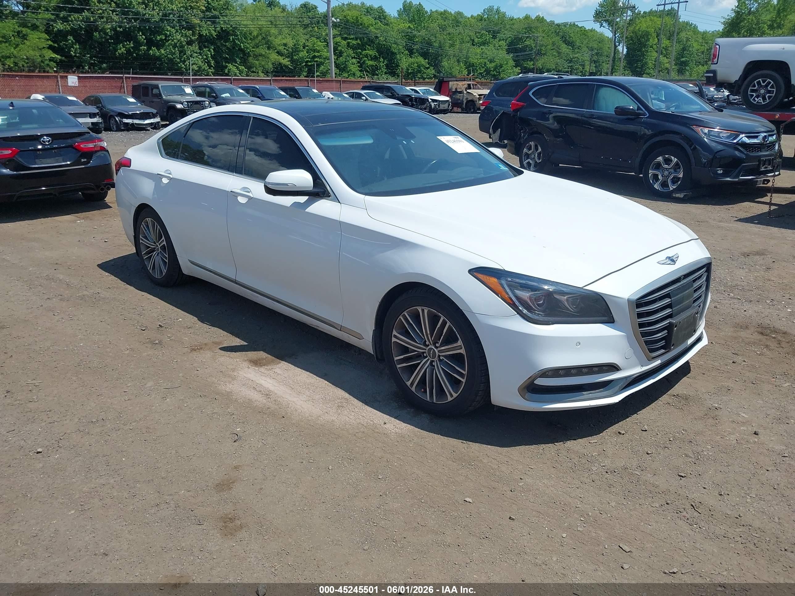 2019 Genesis G80 3.8L, VIN KMTFN4JE6KU320417 — Side