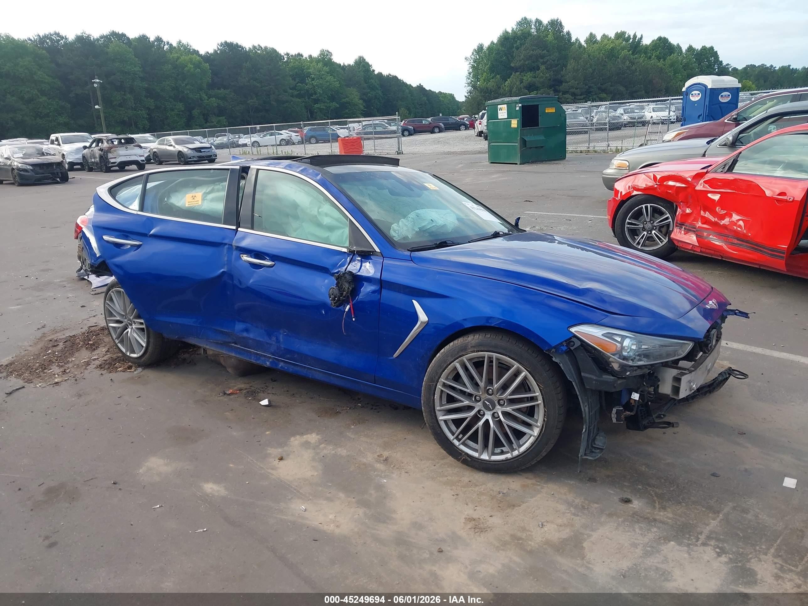 2021 Genesis G70 2.0T, VIN KMTG34LA2MU075803 — Rollover