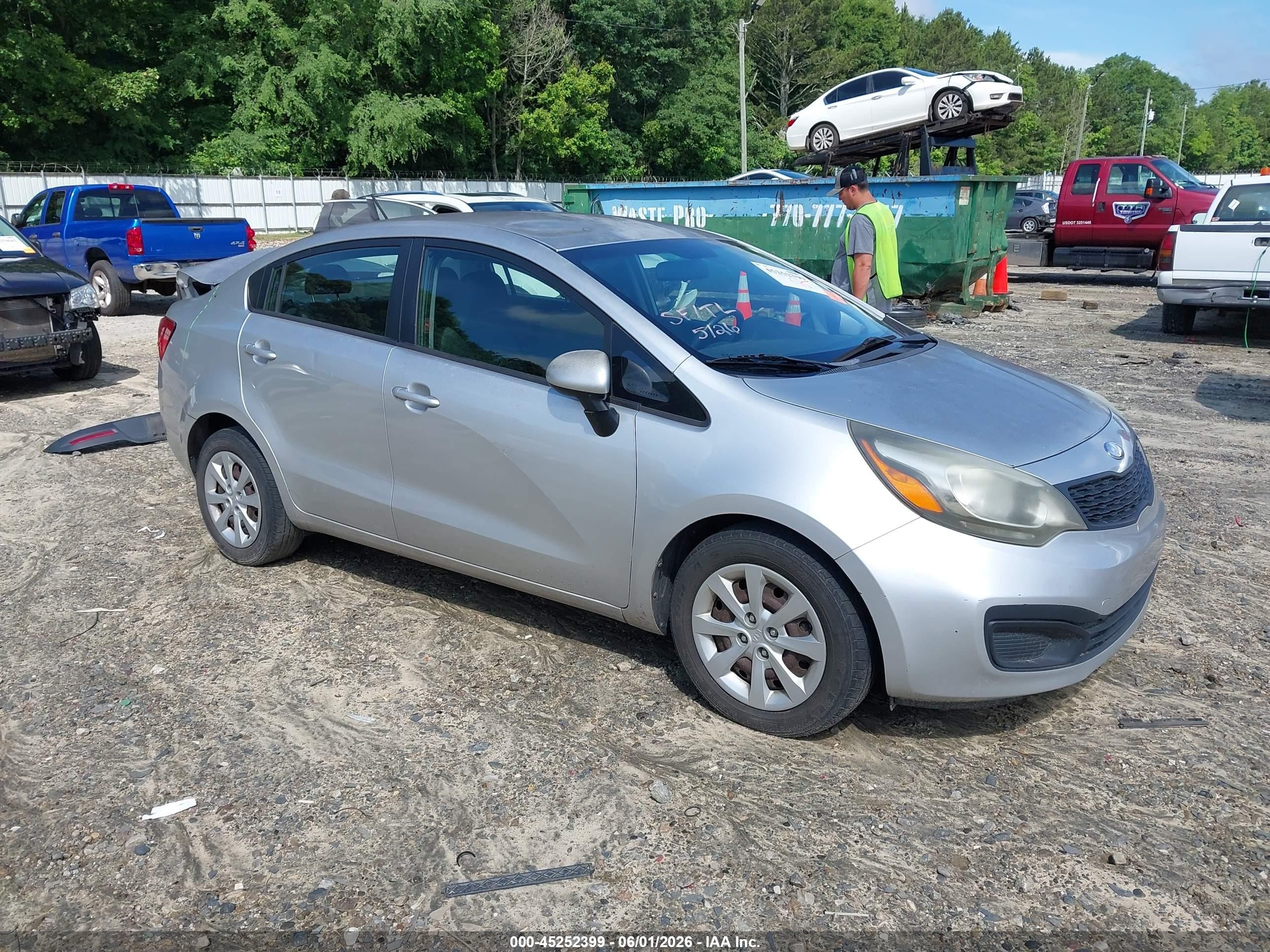 2013 Kia Rio LX, VIN KNADM4A34D6209859 — Rear end