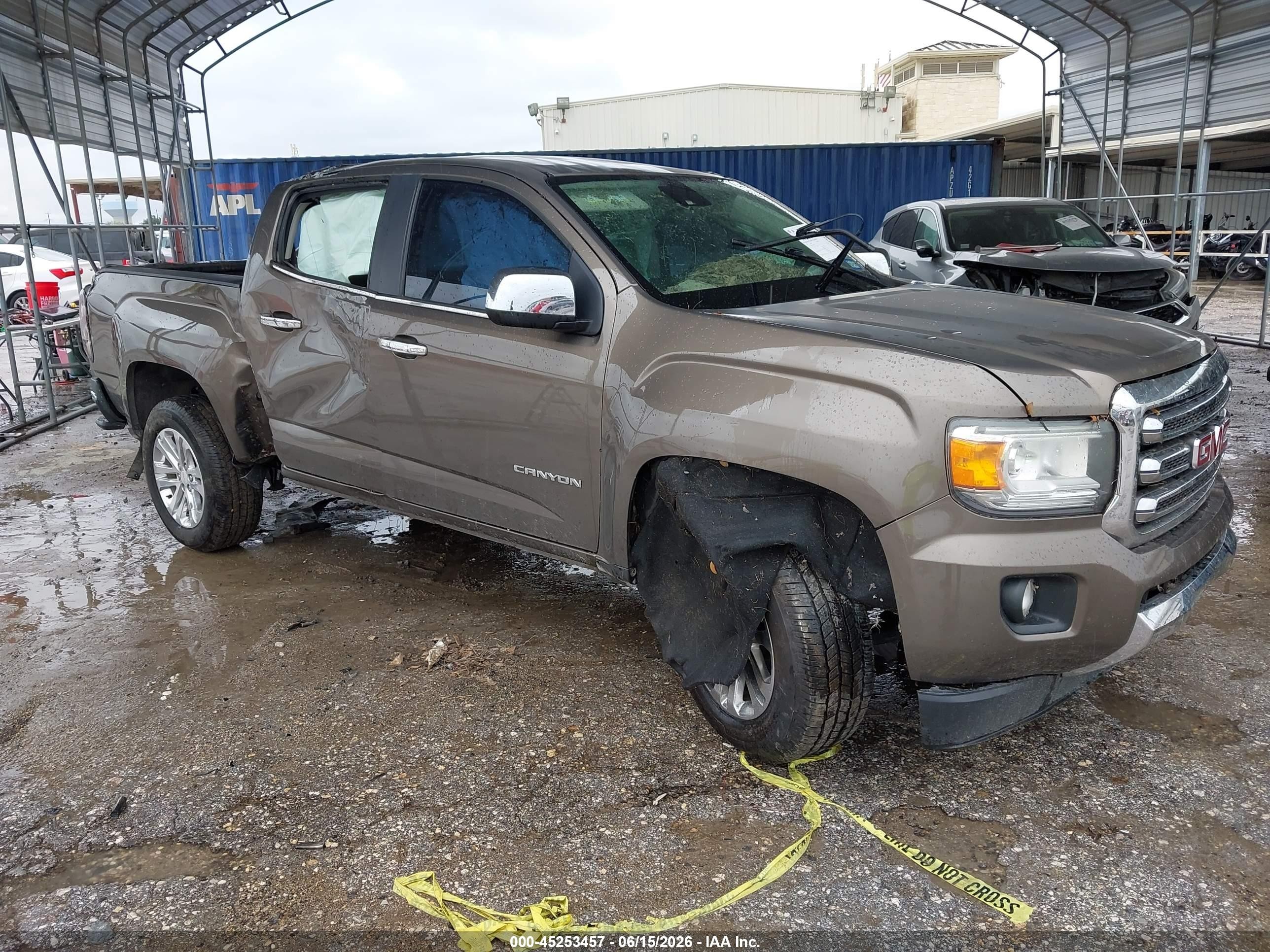 2015 GMC Canyon 2WD SLT, VIN 1GTG5CE34F1209684 — Water / flood