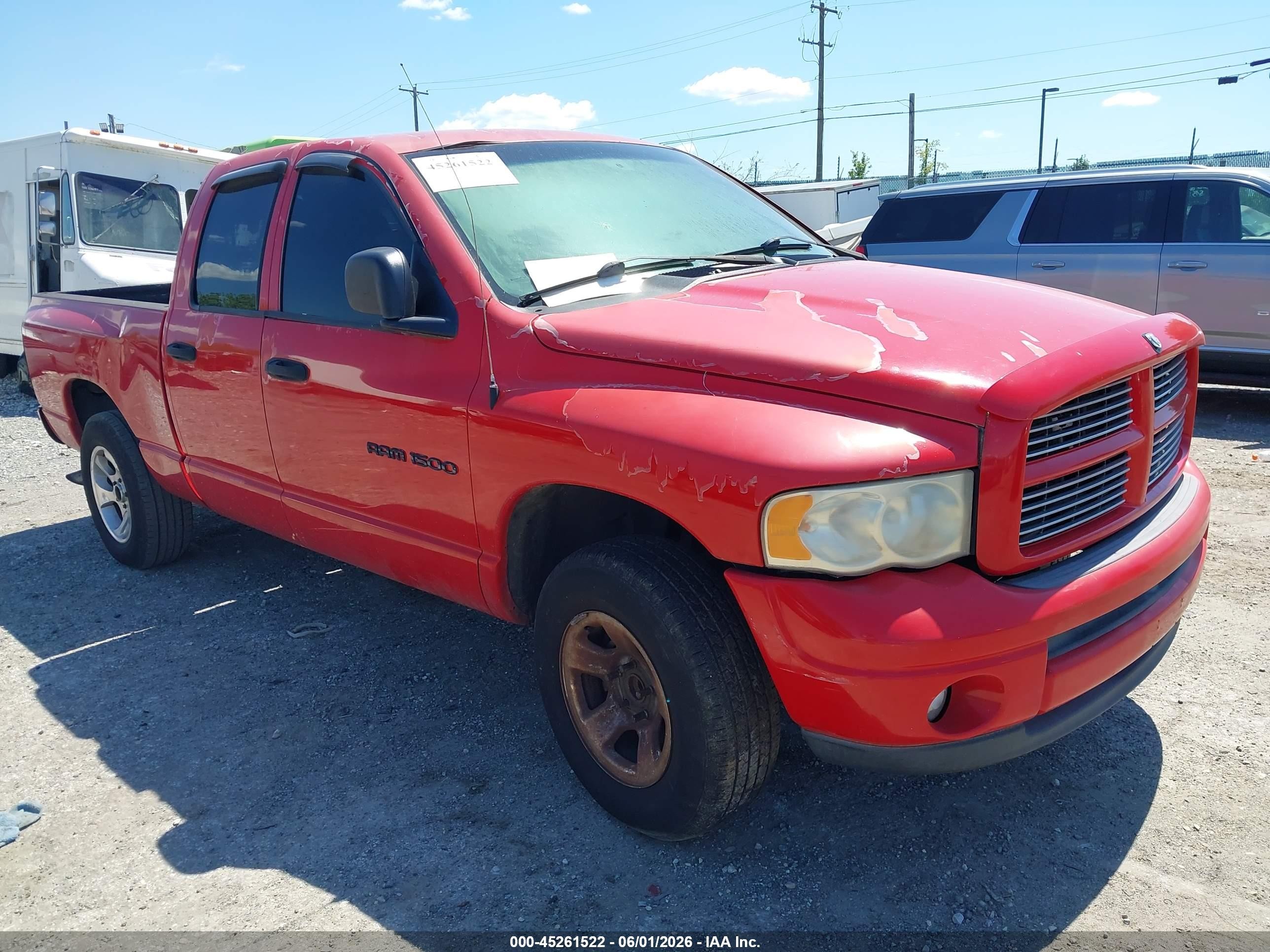 2003 Dodge 1500 ST, VIN 1D7HA18N03S165597 — Interior fire