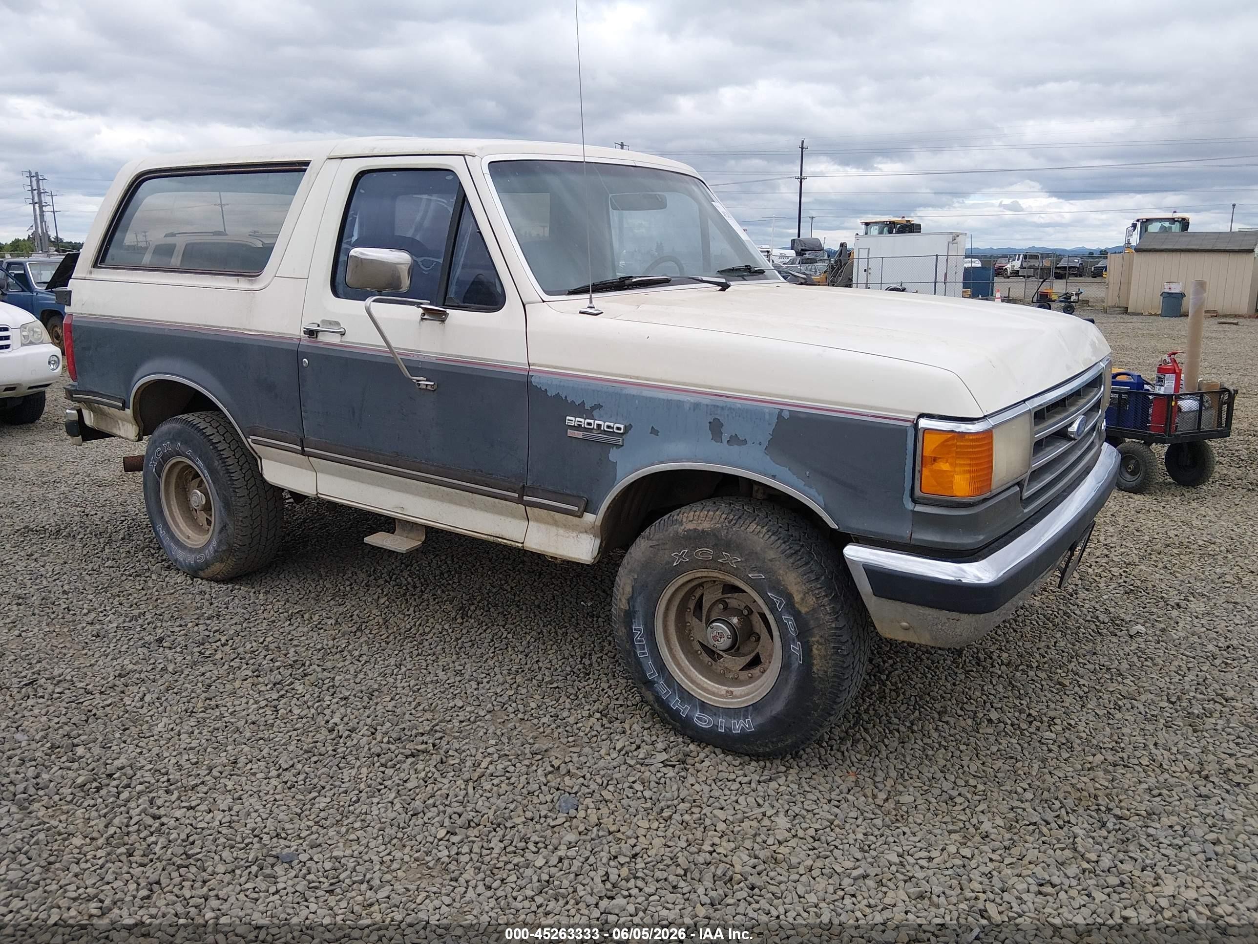 1991 Ford Bronco Custom, VIN 1FMEU15H4MLA44551 — Normal wear
