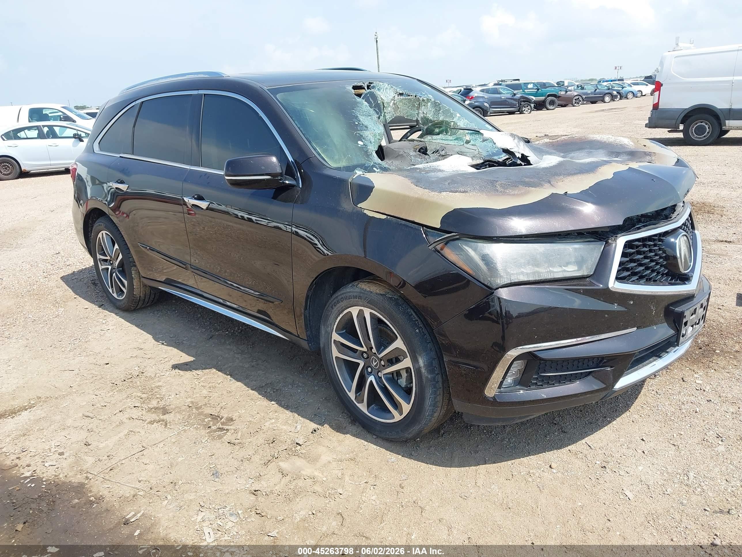 2017 Acura MDX Advance, VIN 5FRYD3H8XHB003485 — Engine fire