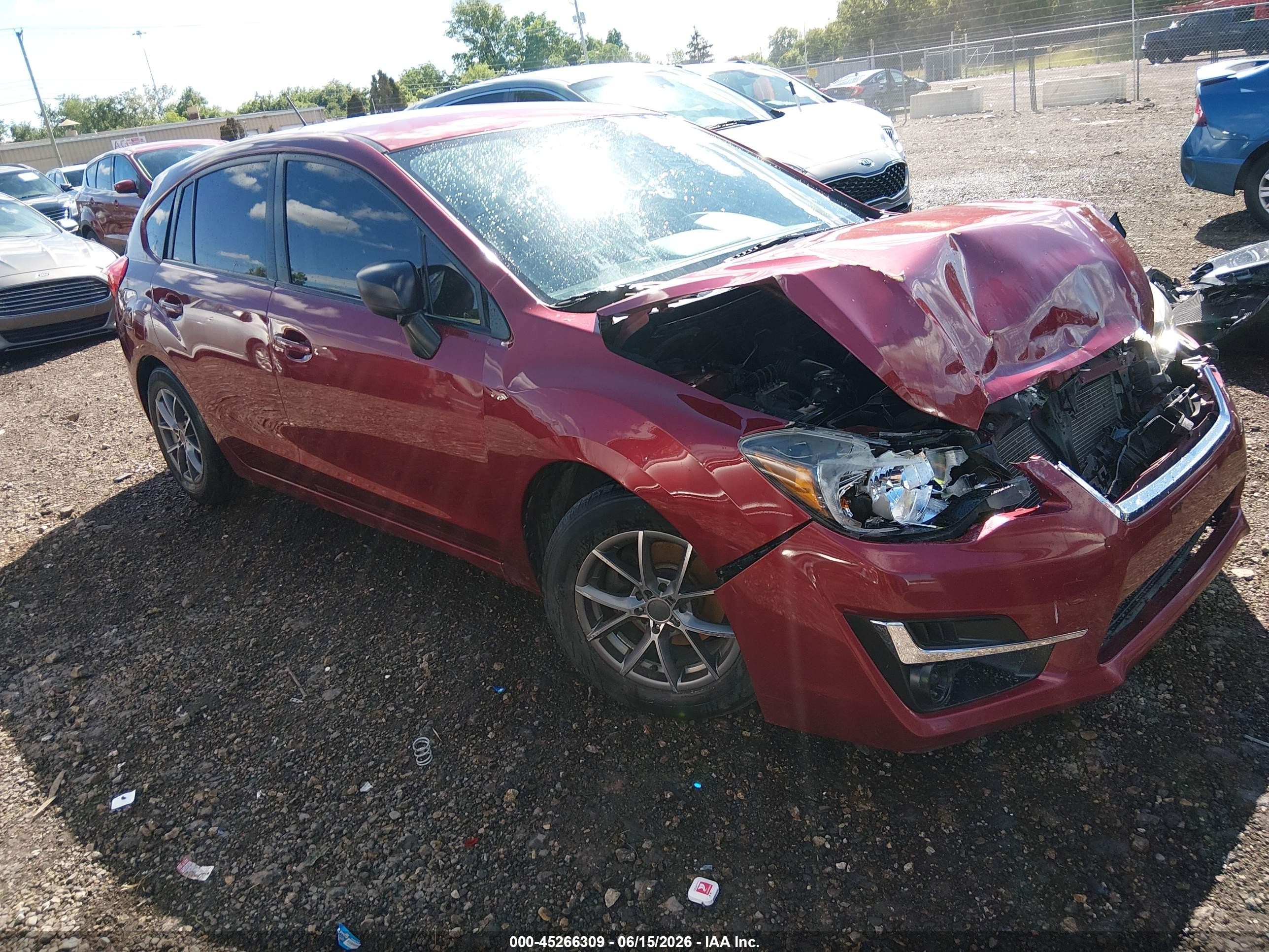 2015 Subaru Impreza 2.0i, VIN JF1GPAA68F8322694 — Front end