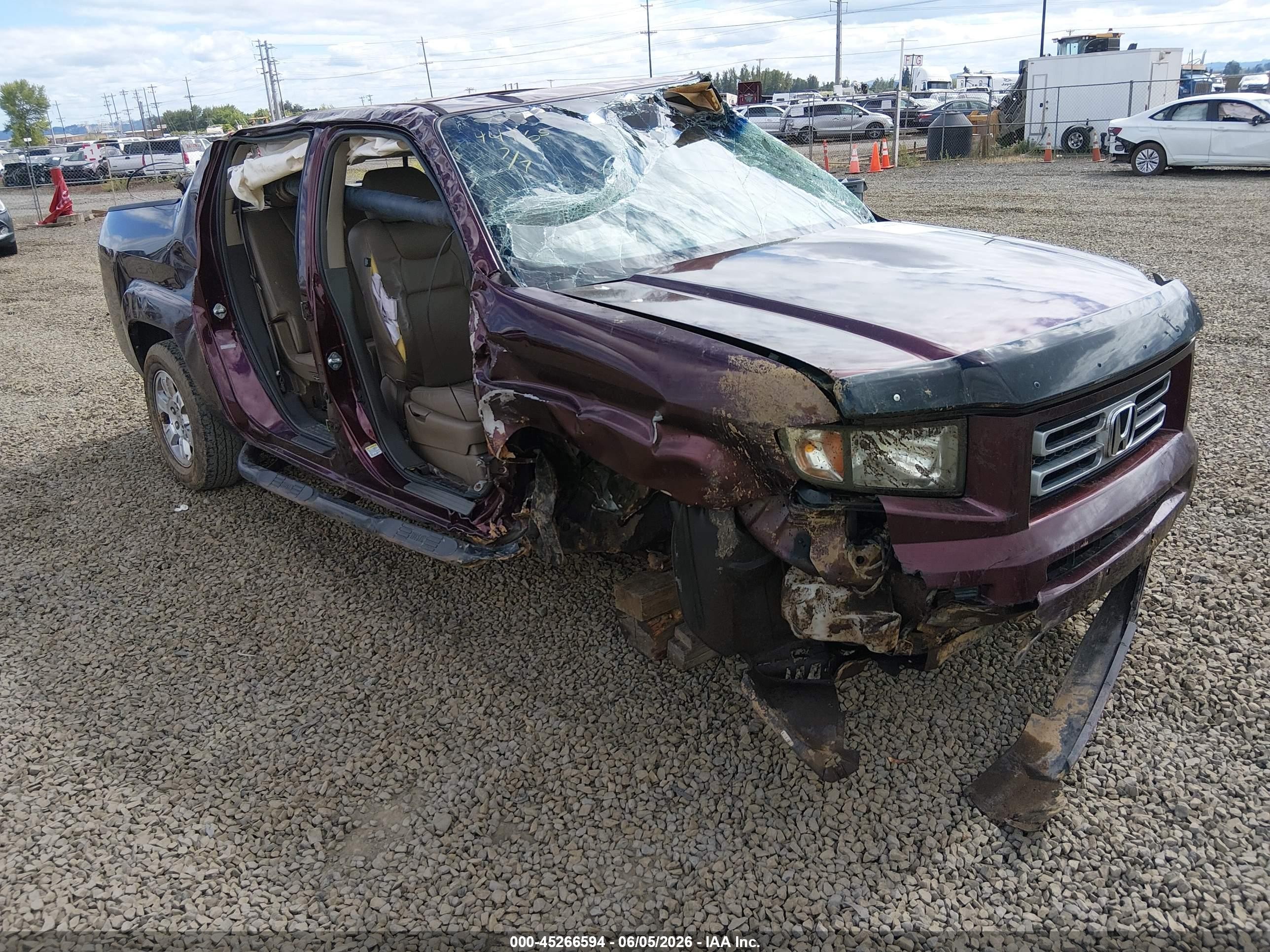 2008 Honda Ridgeline RTL, VIN 2HJYK16528H504722 — Rollover