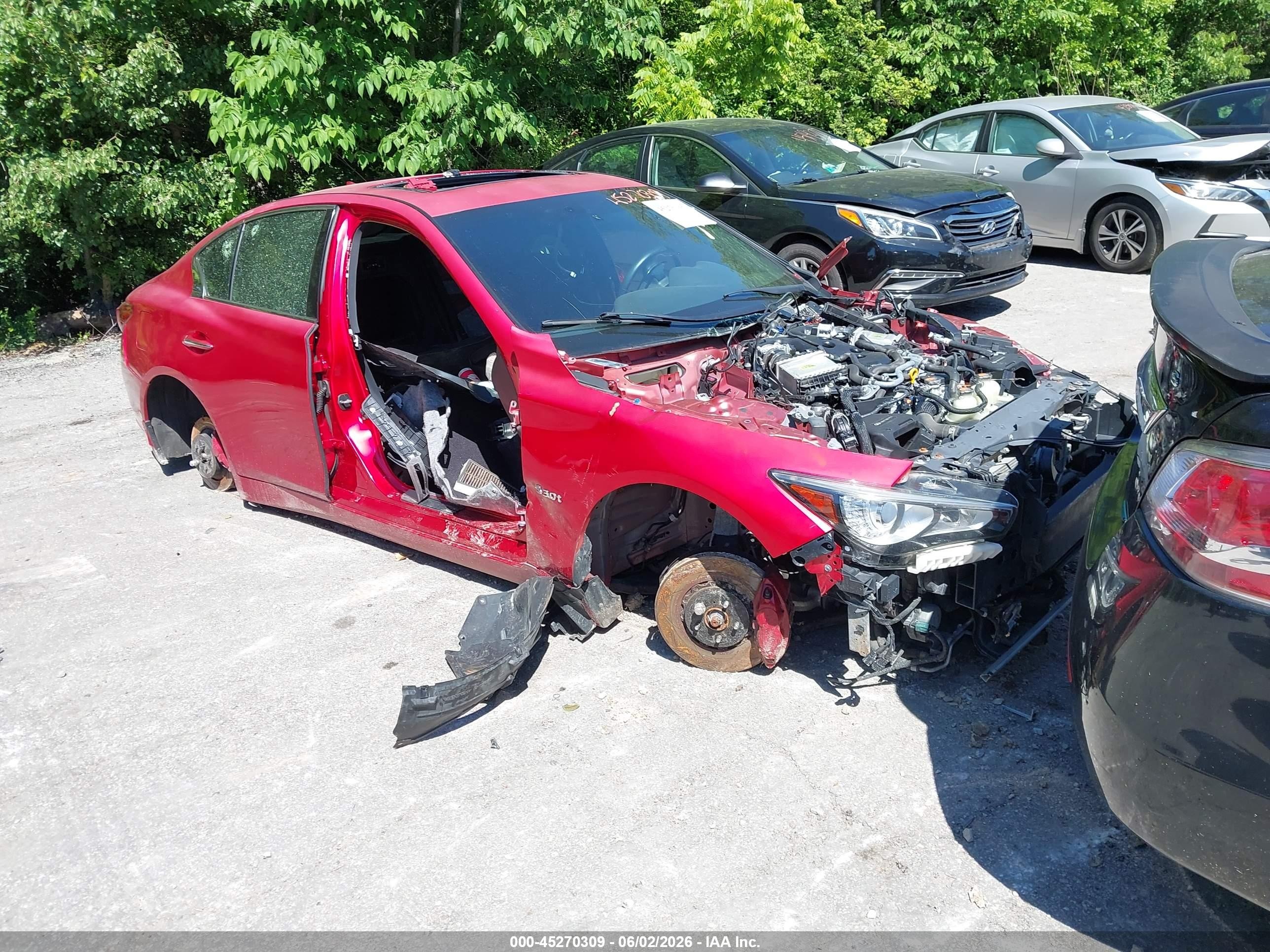 2018 Infiniti Q50 Red Sport 400, VIN JN1FV7ARXJM481681 — Stripped