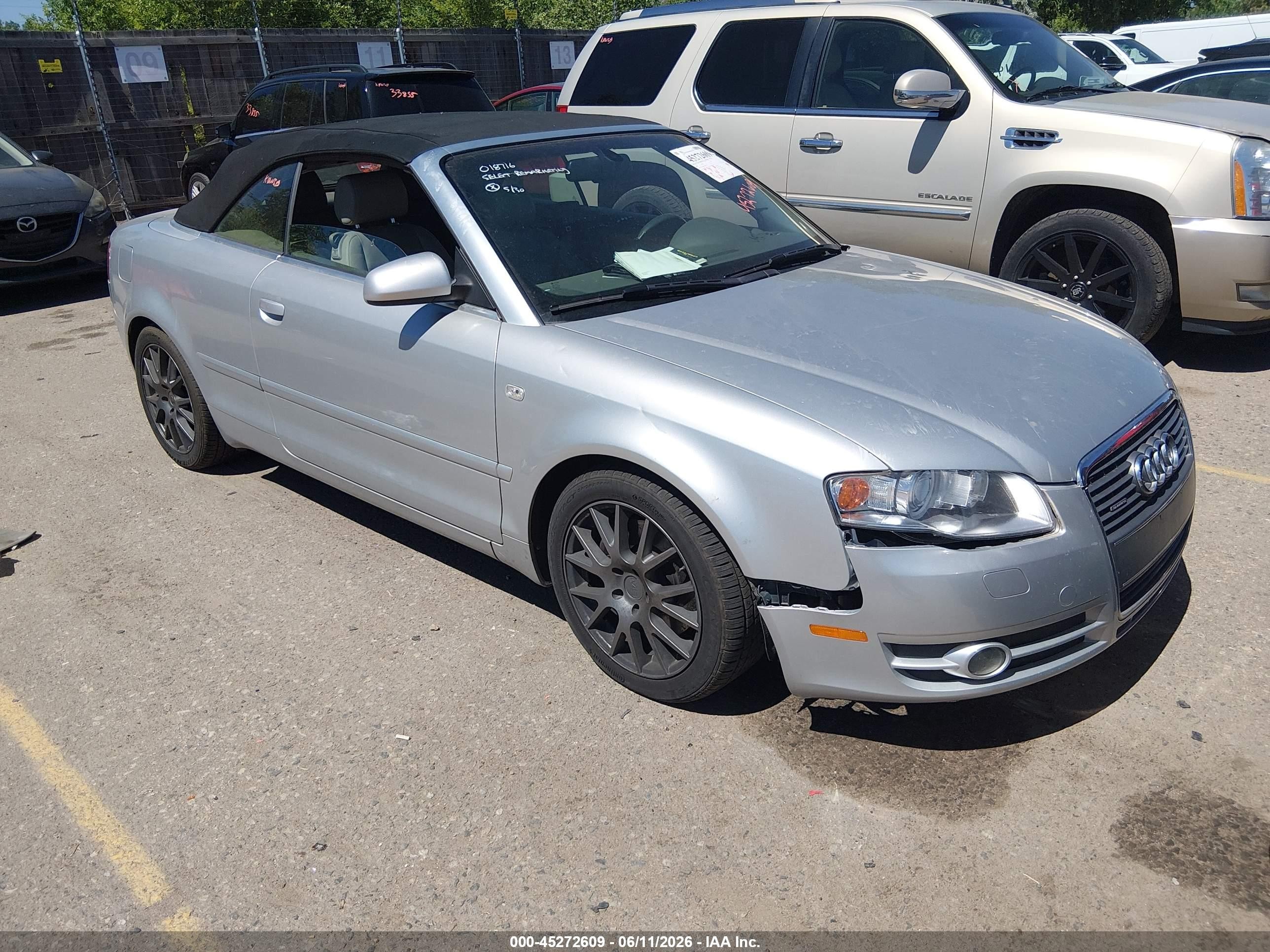 2007 Audi A4 3.2L, VIN WAUDH48H07K018716 — Rear end