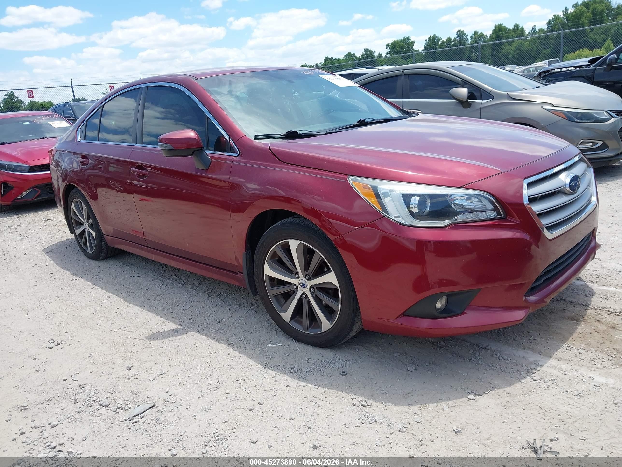 2016 Subaru Legacy Limited, VIN 4S3BNBJ65G3041788 — Зад