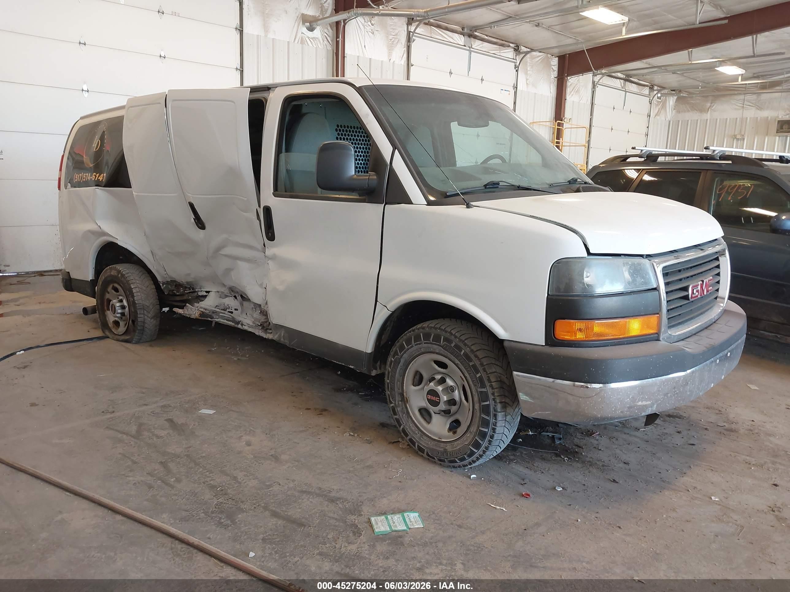 2014 GMC Savana Cargo, VIN 1GTW7FCA5E1912055 — Повреждение рамы