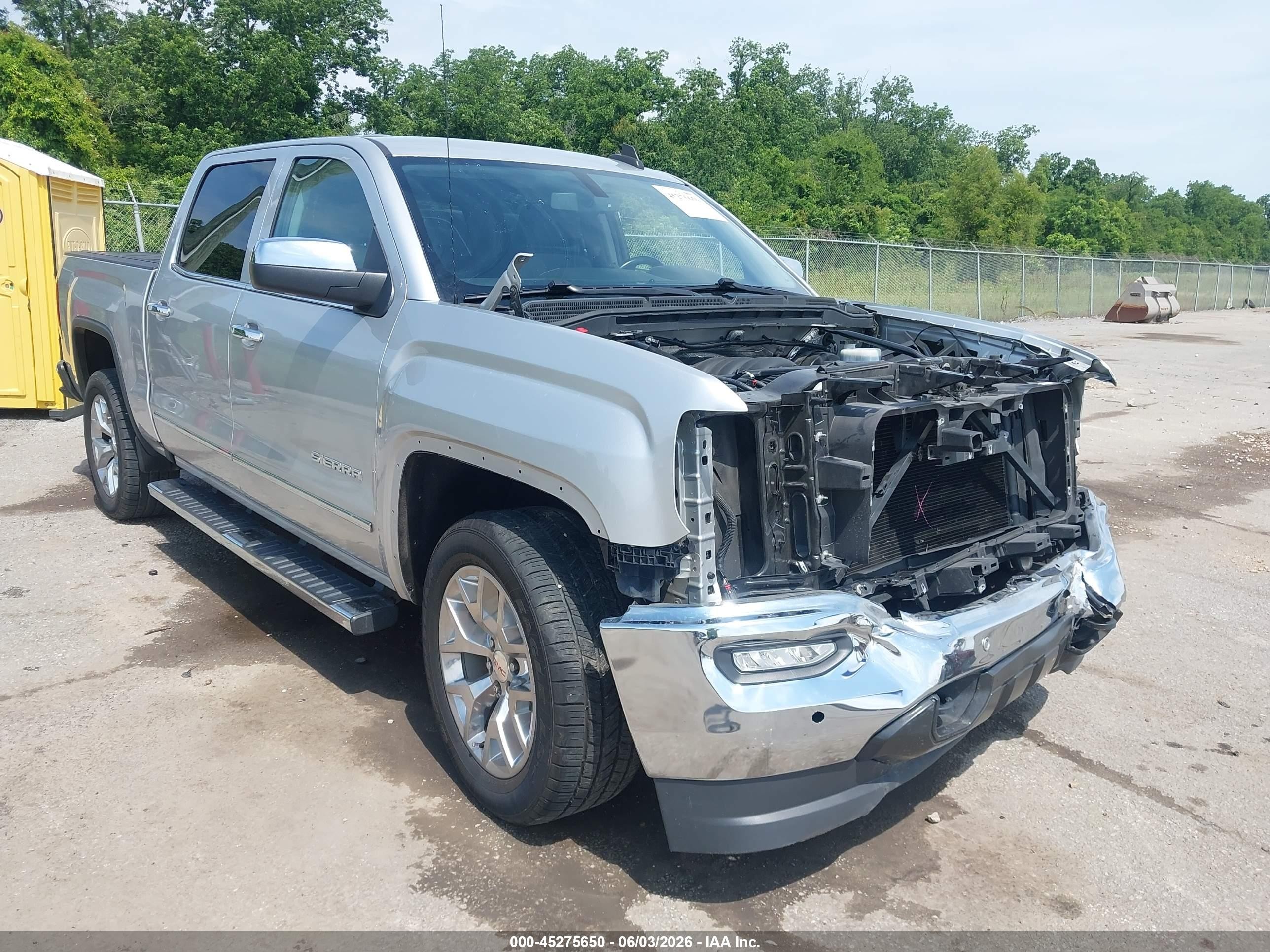 2018 GMC Sierra 1500 SLT, VIN 3GTP1NEC0JG401489 — Front end