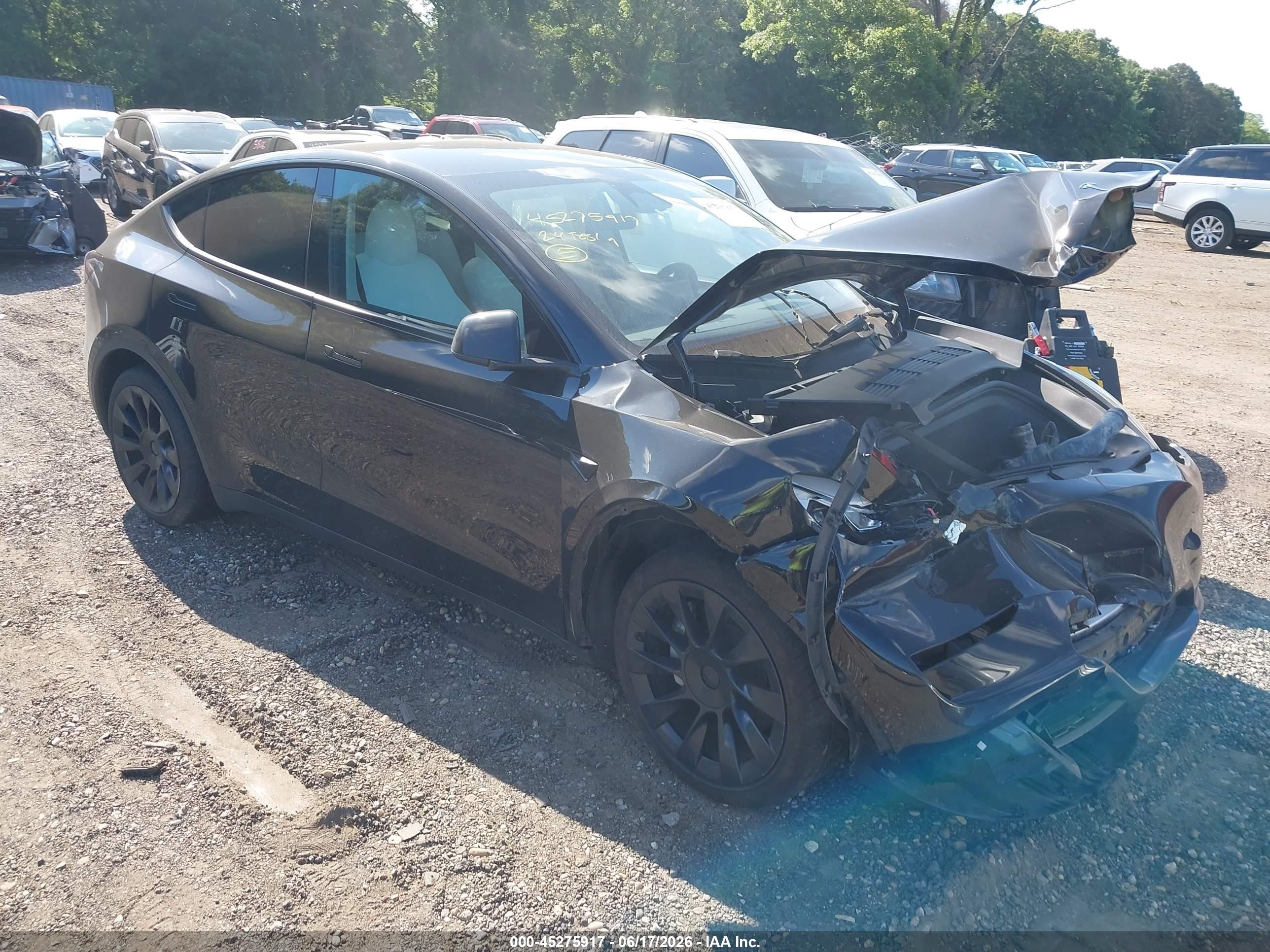 2024 Tesla Model Y Long Range, VIN 7SAYGDEE8RA219619 — Front end