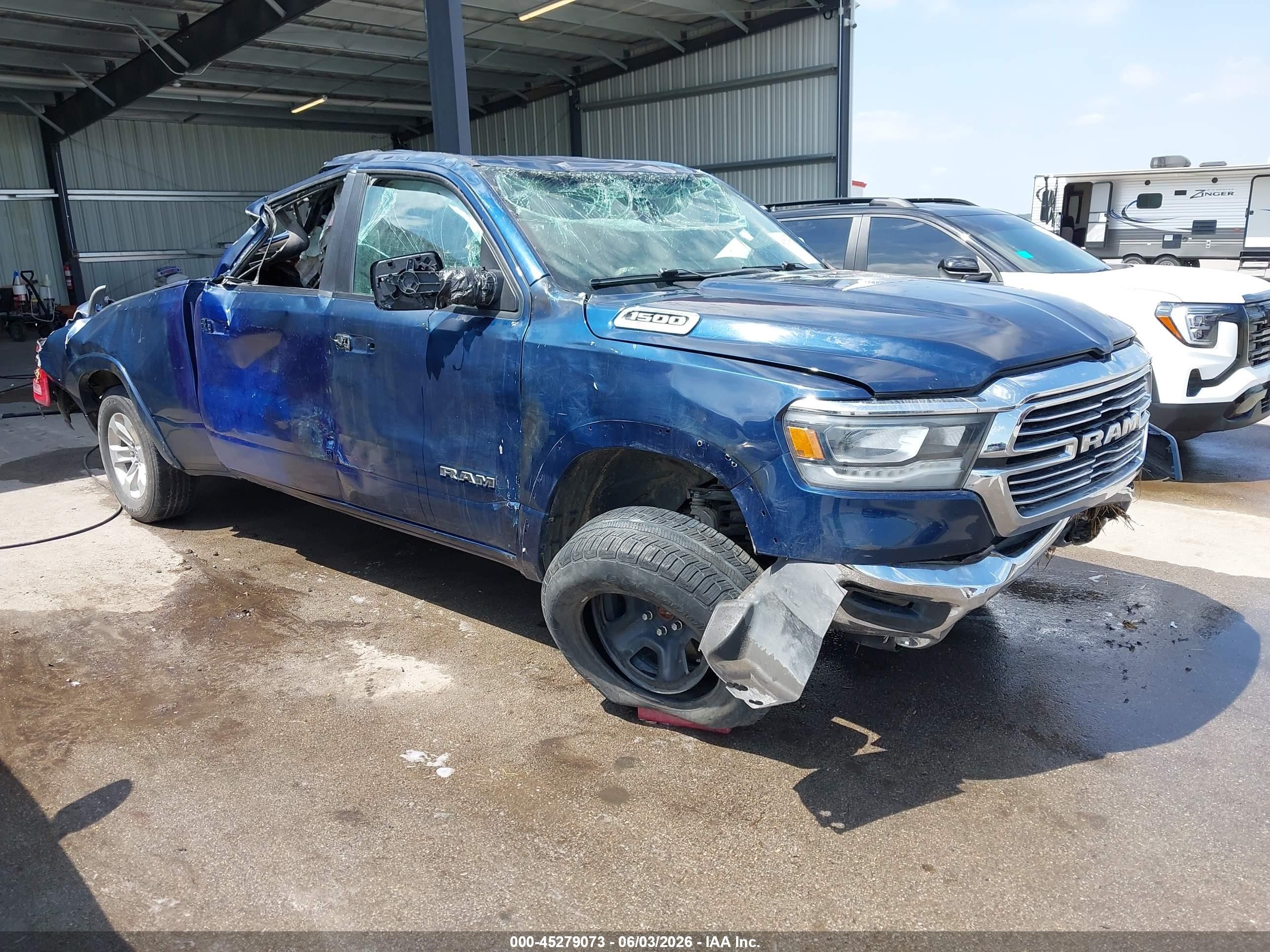 2020 Ram 1500 Laramie, VIN 1C6SRFRT7LN153813 — Rollover