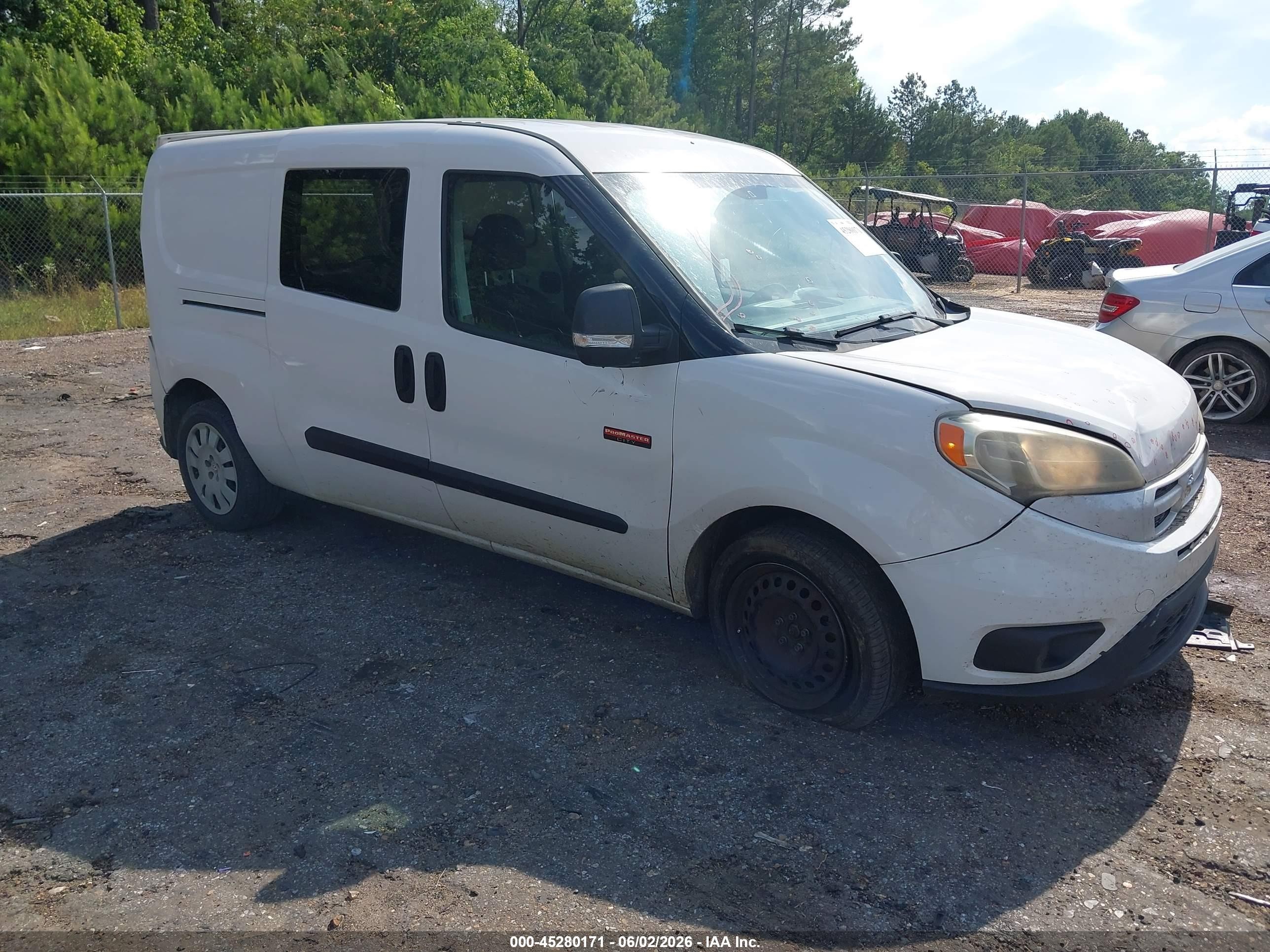 2017 Ram ProMaster City Cargo Tradesman SLT, VIN ZFBERFBB6H6E53289 — Rear end