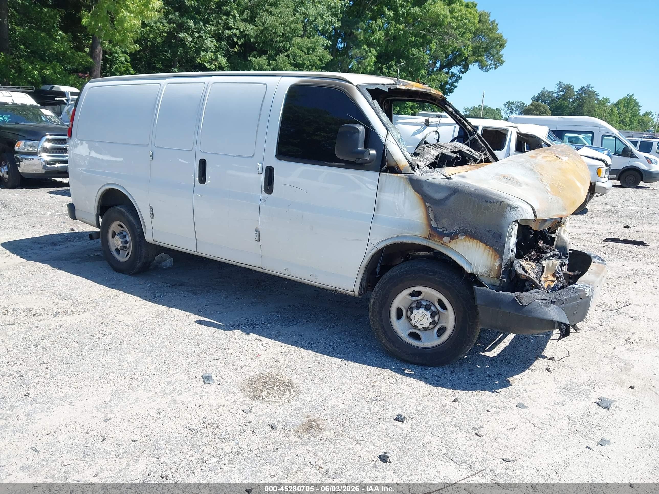 2020 Chevrolet Express Cargo, VIN 1GCWGAFP5L1233841 — Burn