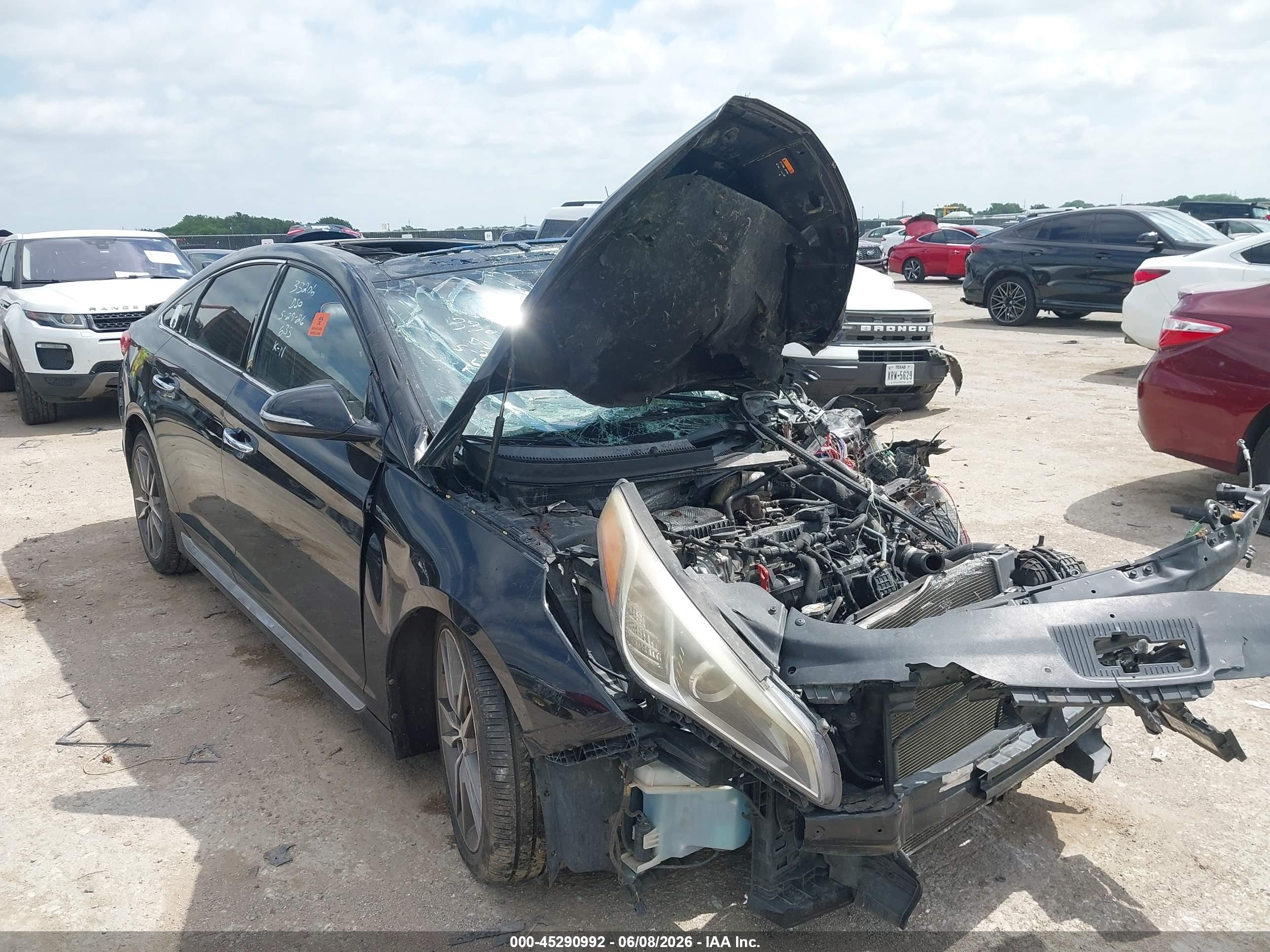 2015 Hyundai Sonata Sport, VIN 5NPE34ABXFH084649 — Biohazard / chemical