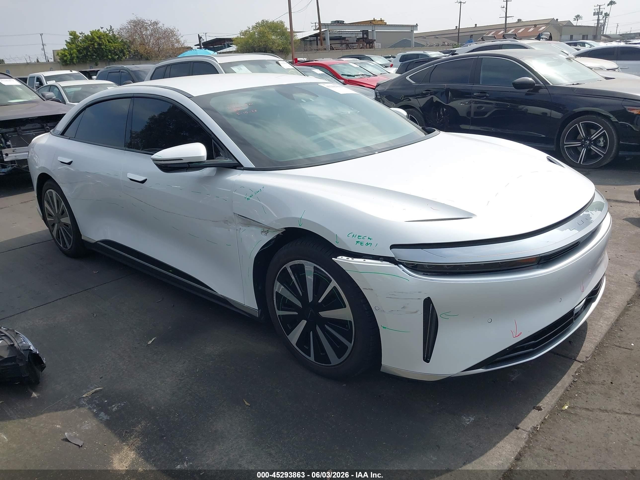 2023 Lucid Air Pure, VIN 50EA1PFA7PA007179 — Side