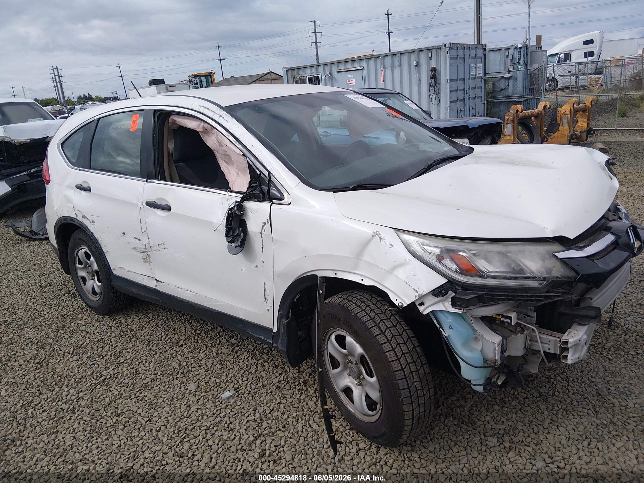2016 Honda CR-V LX, VIN 5J6RM4H37GL019875 — Biohazard / chemical