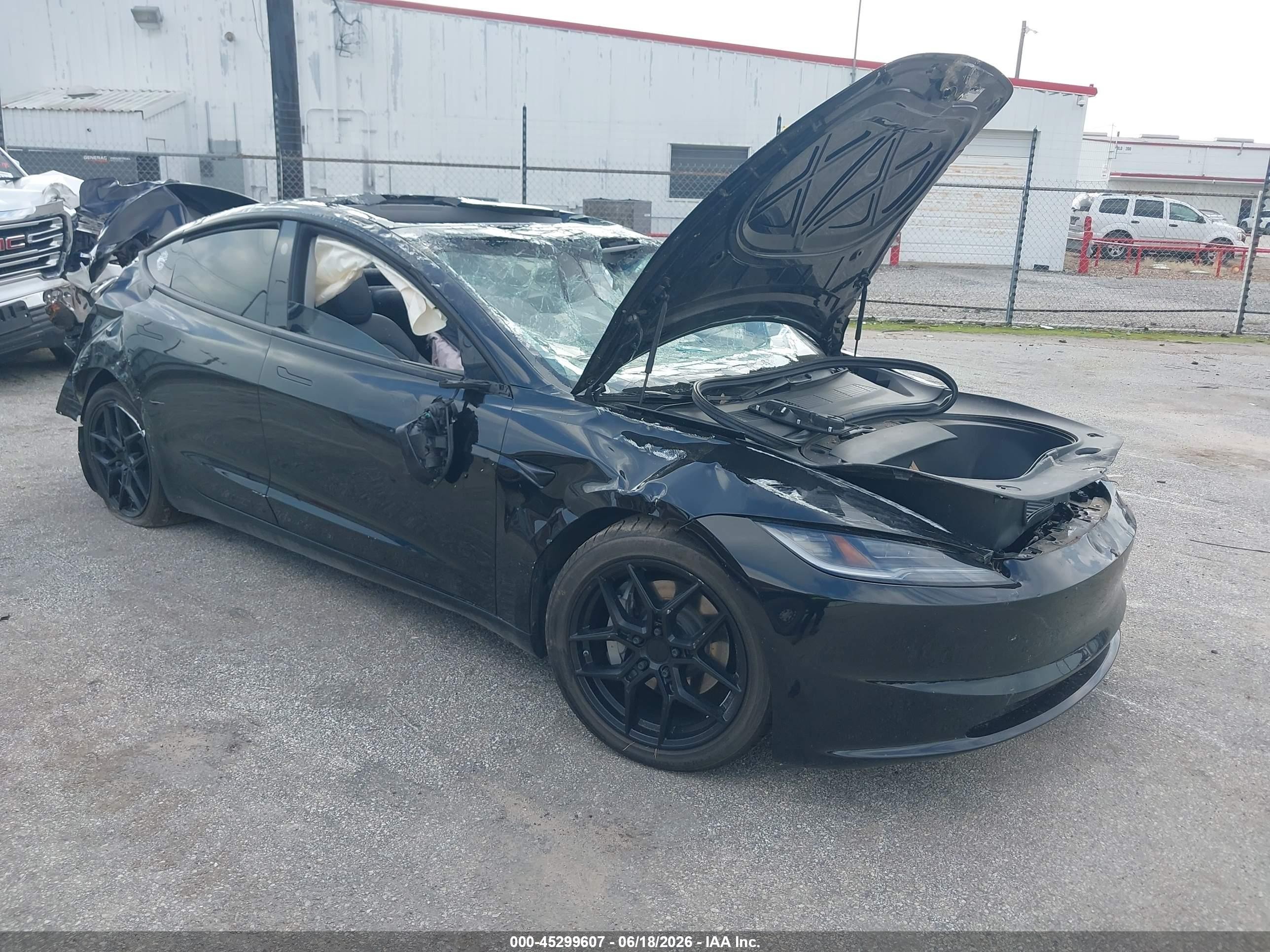 2024 Tesla Model 3, VIN 5YJ3E1EA7RF733036 — Rollover