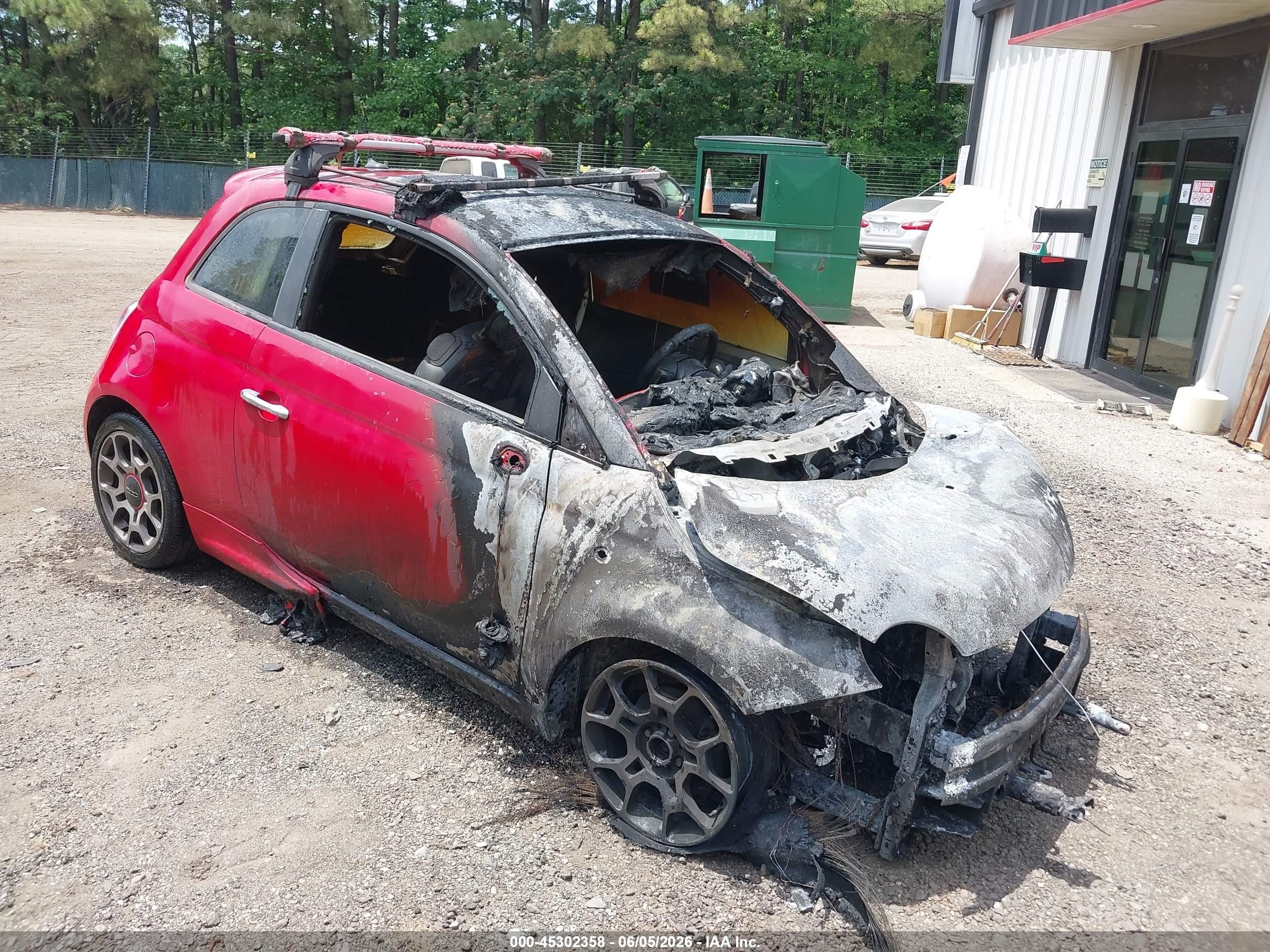2012 FIAT 500 Sport, VIN 3C3CFFBR2CT344273 — Burn