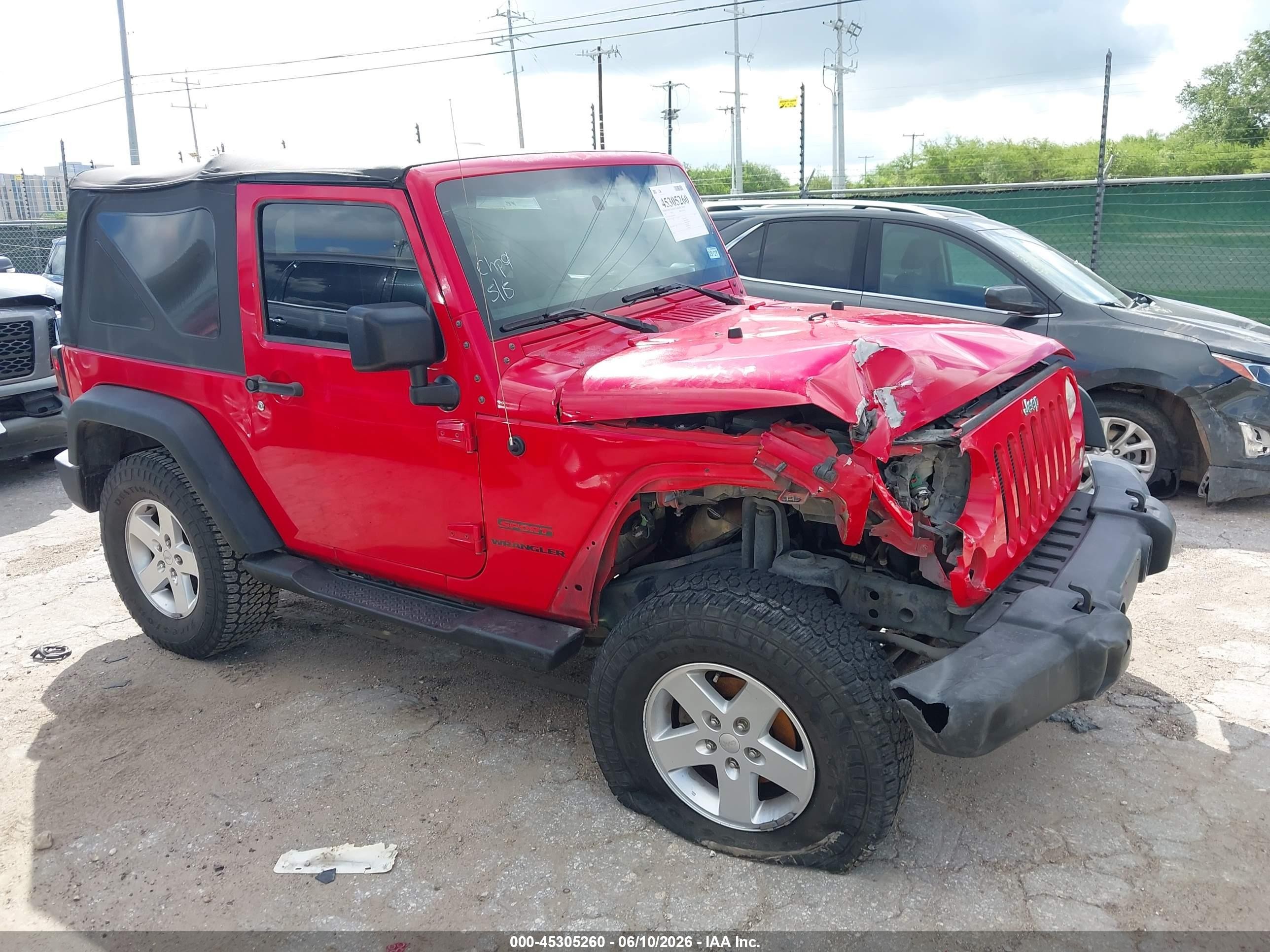 2015 Jeep Wrangler Sport, VIN 1C4GJWAG6FL698115 — Front end