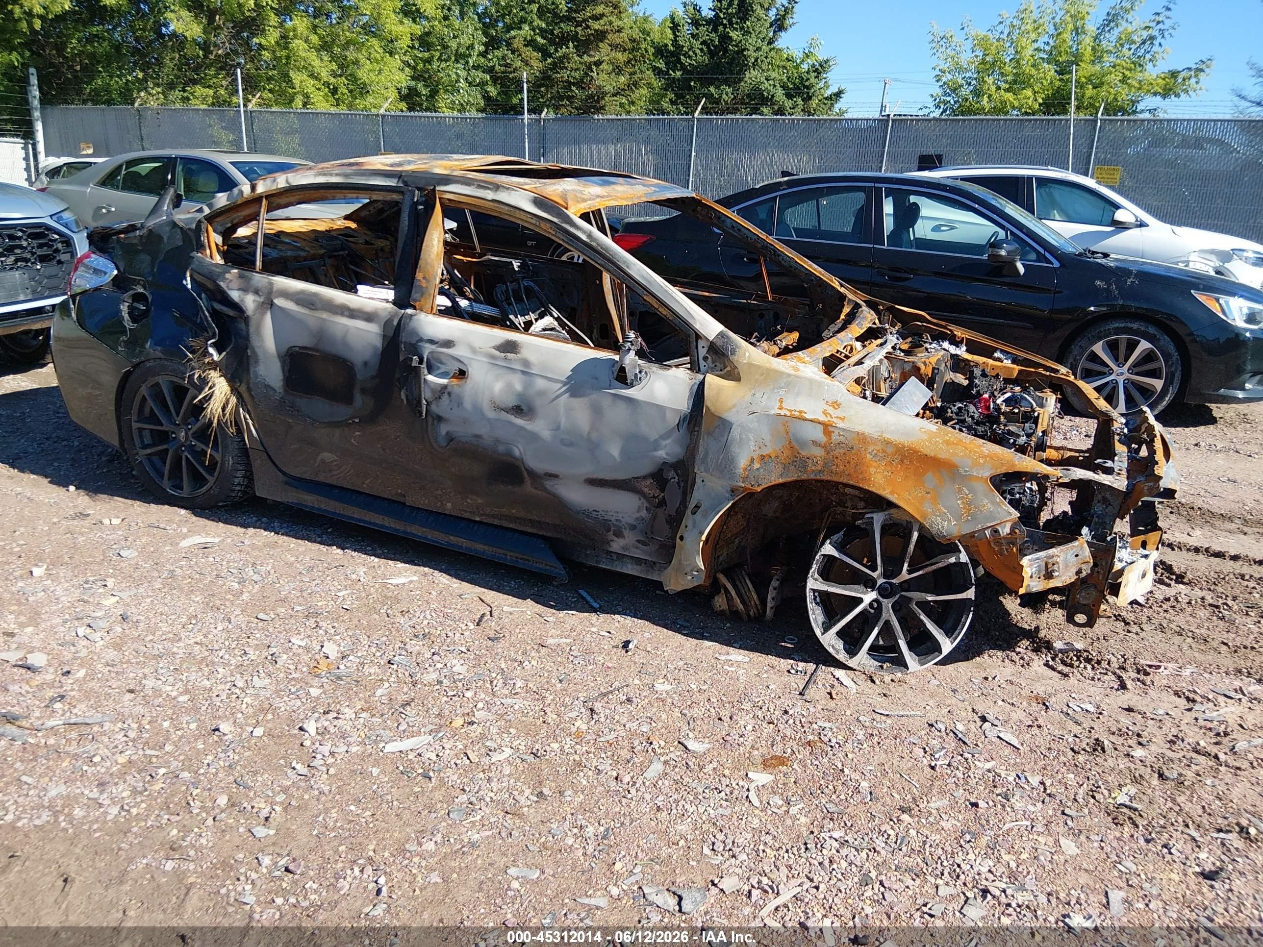 2015 Subaru WRX Limited, VIN JF1VA1G60F9835397 — Engine fire