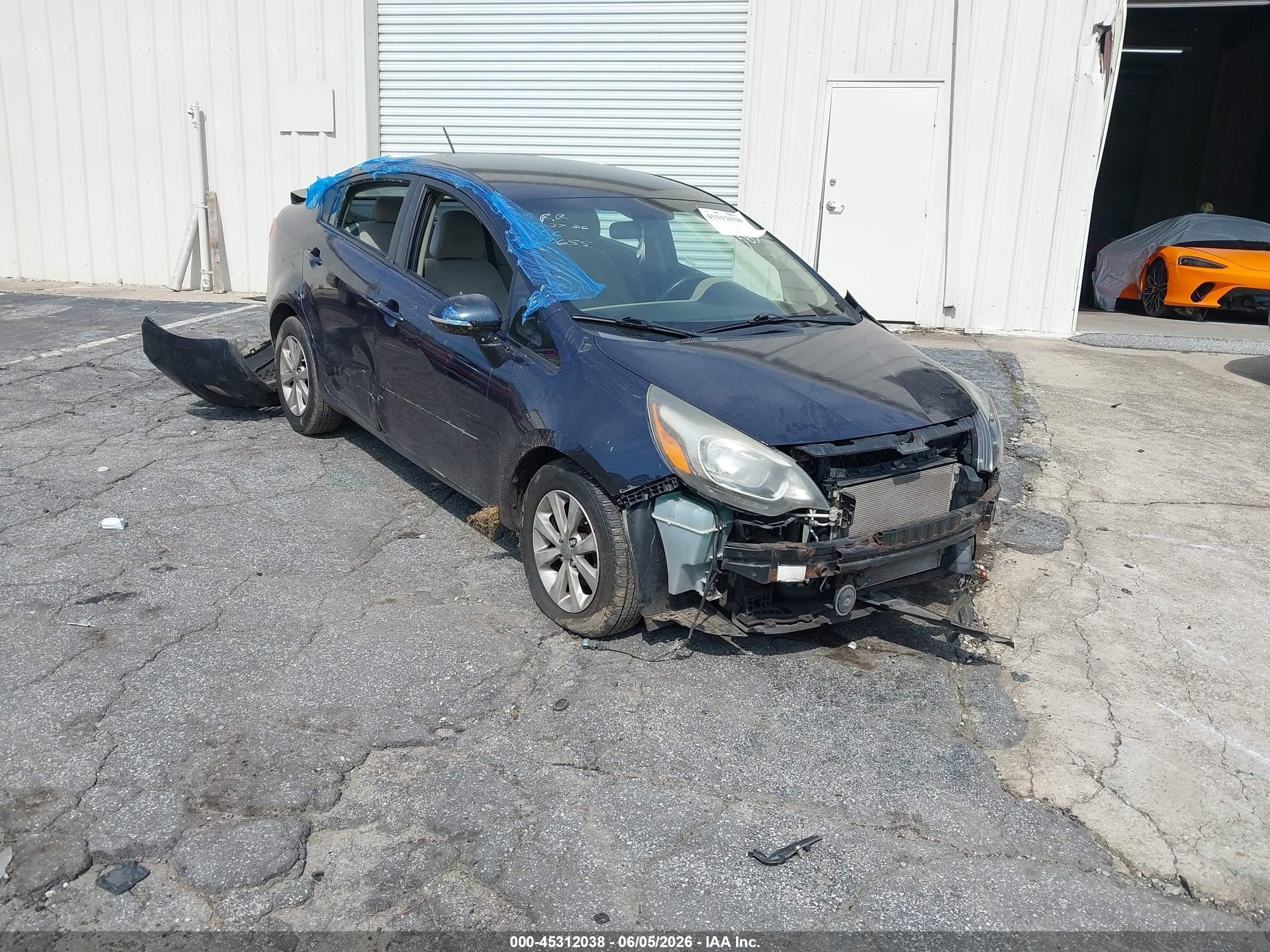2013 Kia Rio EX, VIN KNADN4A35D6113655 — Front end