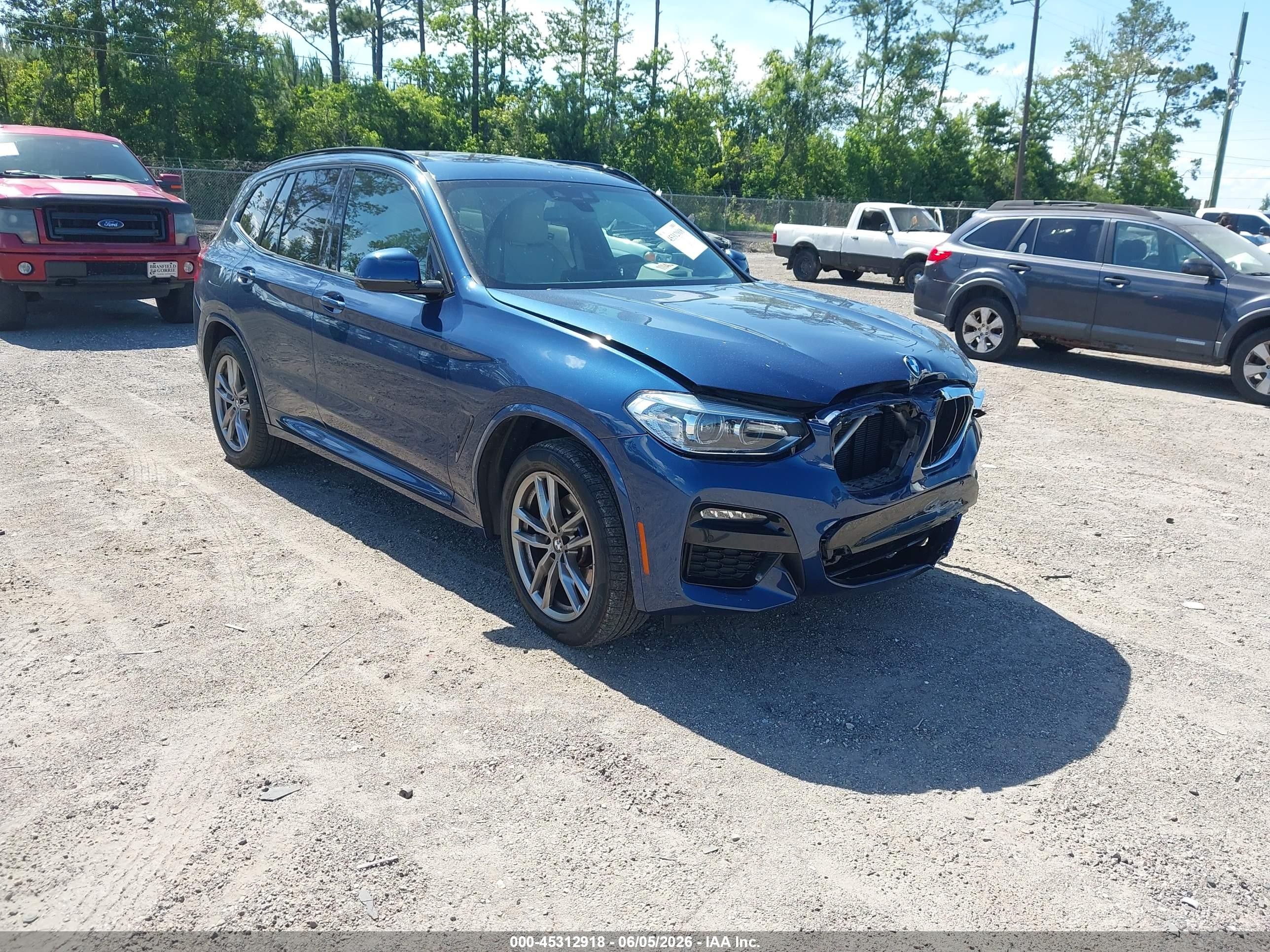 2021 BMW X3 xDrive30i, VIN 5UXTY5C01M9G65958 — Front end