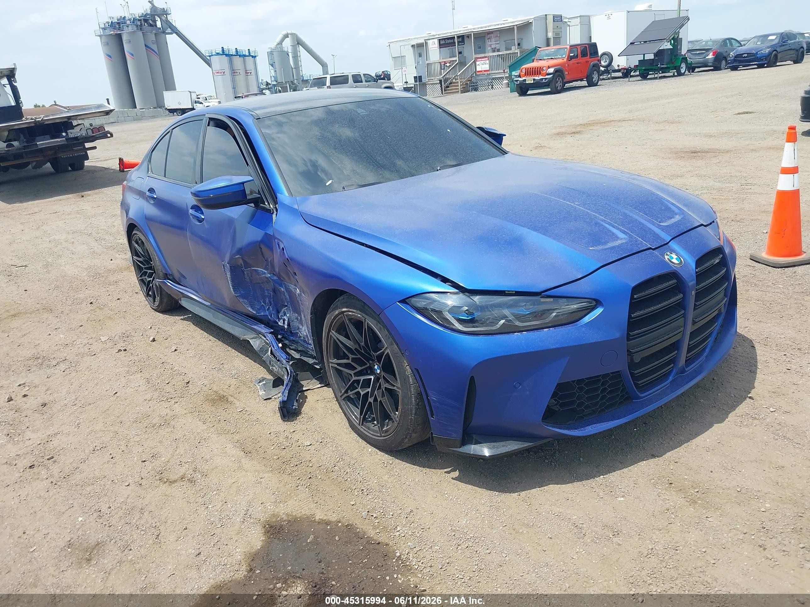 2022 BMW M3 Competition xDrive, VIN WBS43AY03NFL74134 — Side