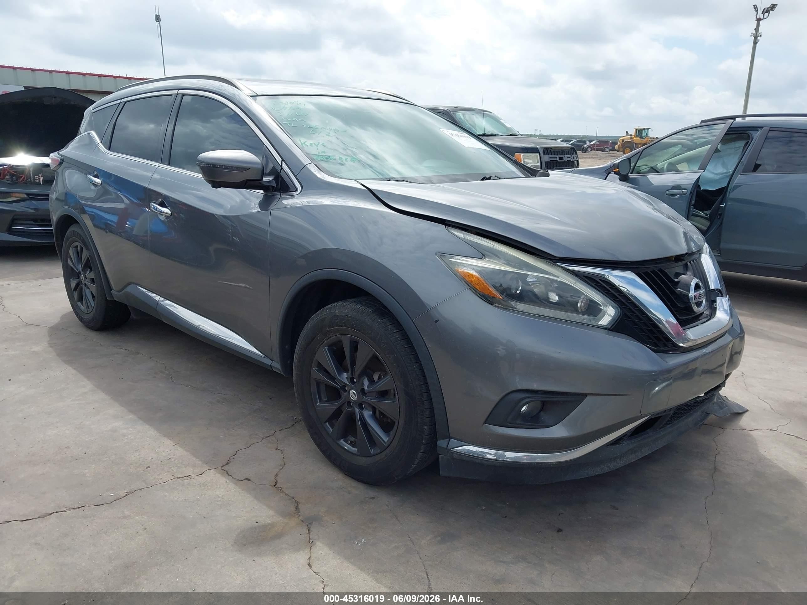 2018 Nissan Murano S, VIN 5N1AZ2MG4JN106500 — Front end