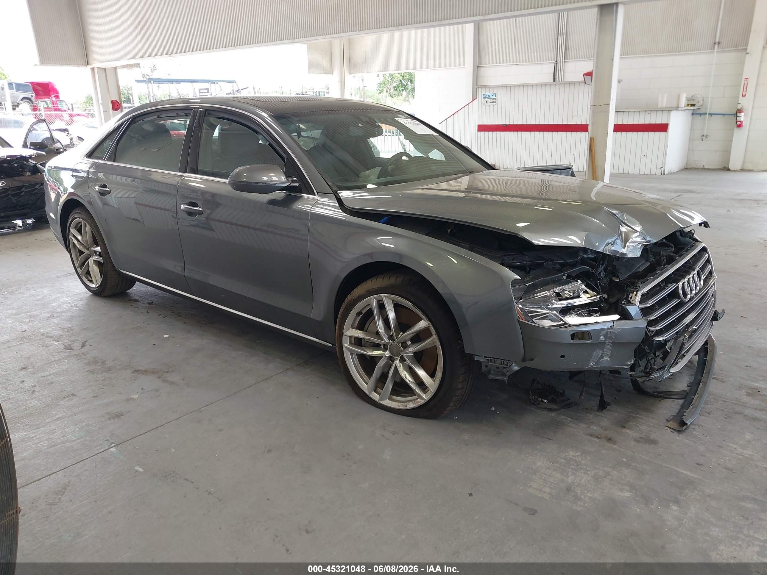 2015 Audi A8 4.0T, VIN WAU32AFD9FN005827 — Front end