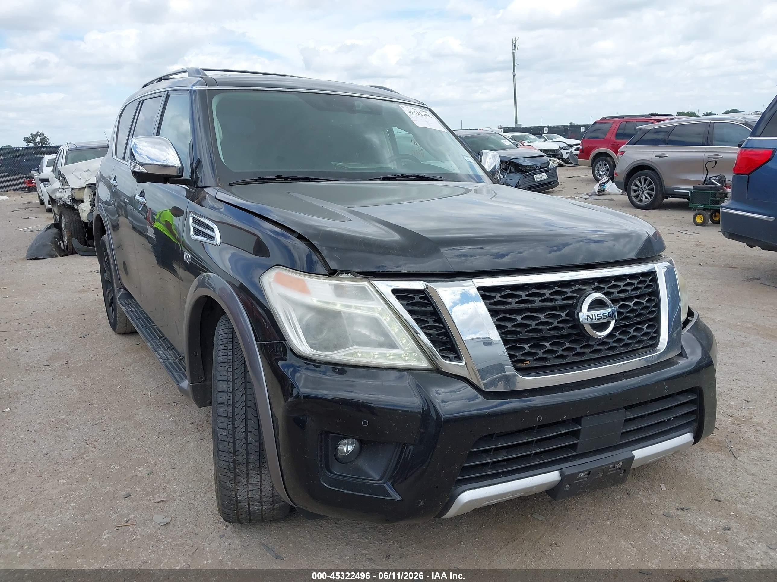 2018 Nissan Armada Platinum, VIN JN8AY2NF0J9330261 — Front end