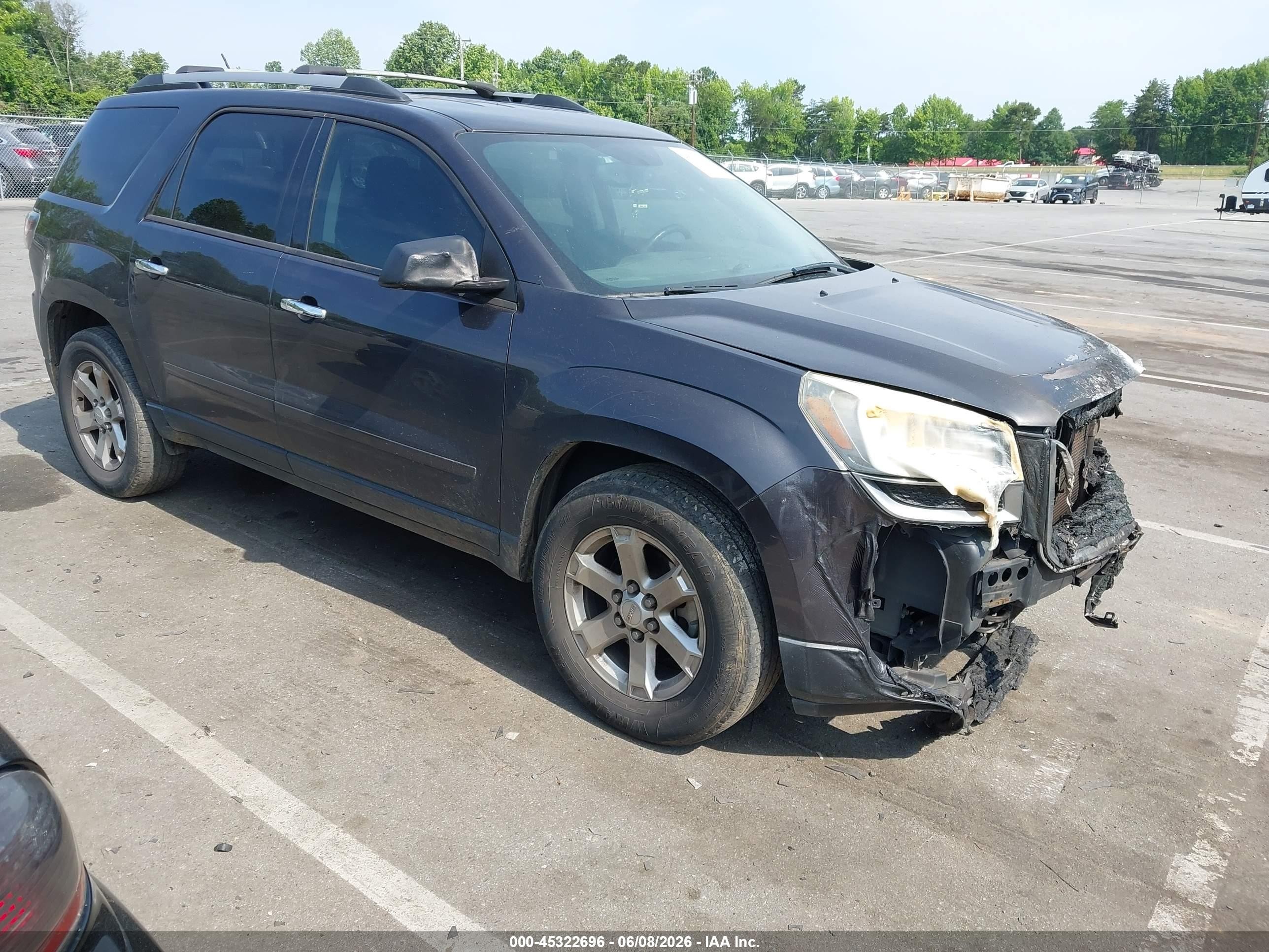 2015 GMC Acadia SLE, VIN 1GKKVPKD9FJ105081 — Engine fire