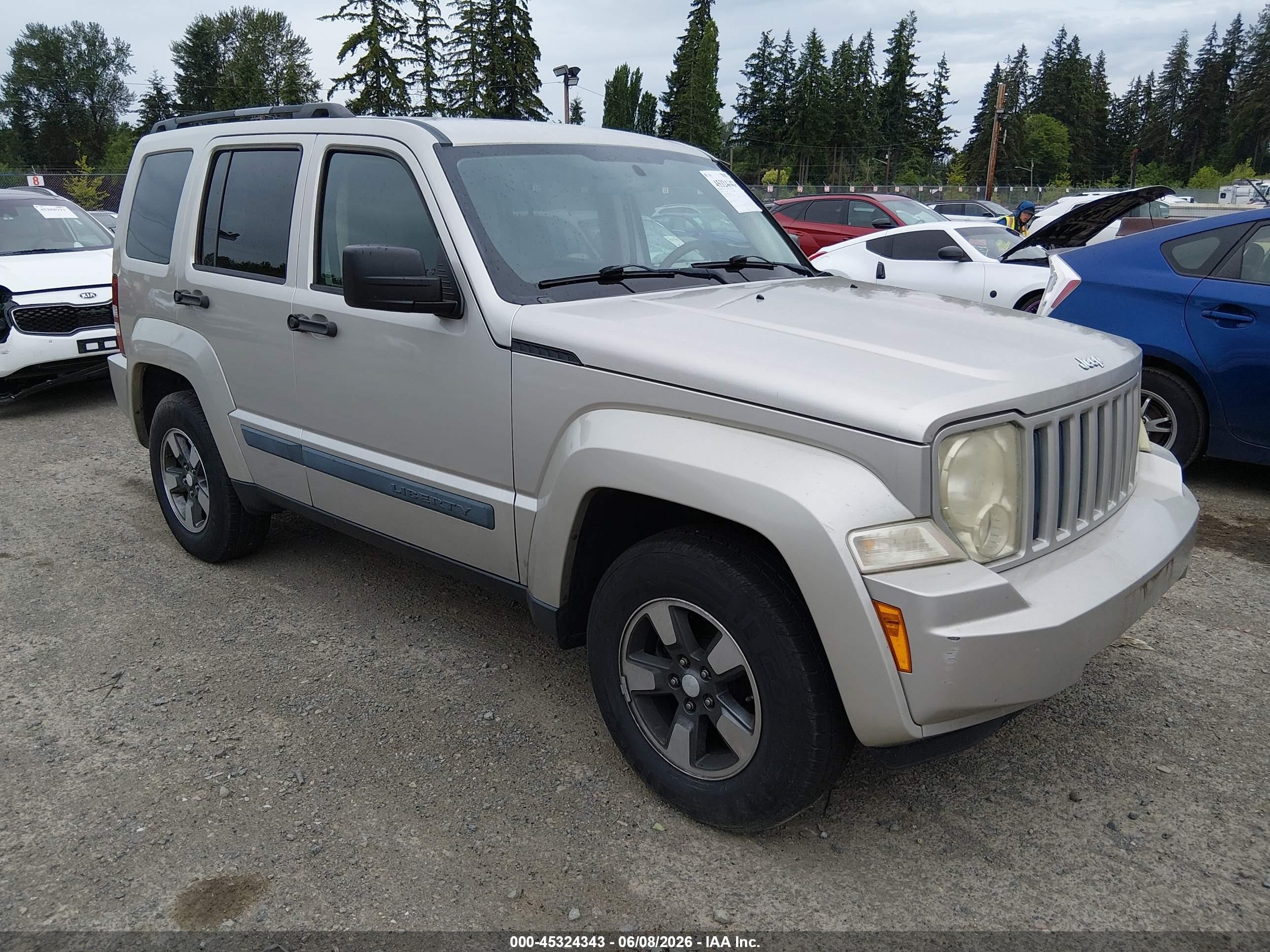2008 Jeep Liberty Sport, VIN 1J8GP28KX8W134639 — Обычный износ