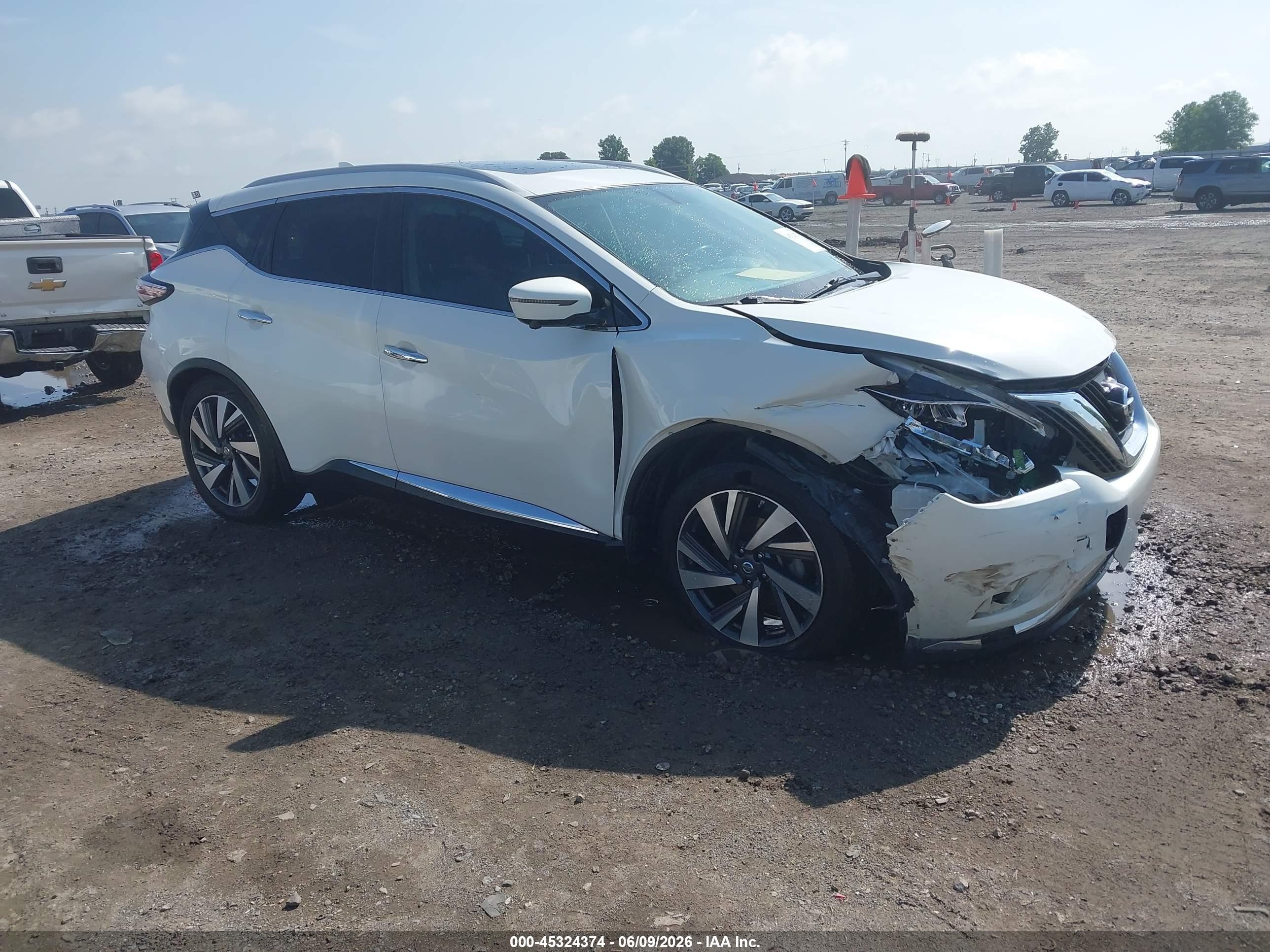 2018 Nissan Murano SV, VIN 5N1AZ2MH5JN164365 — Front end