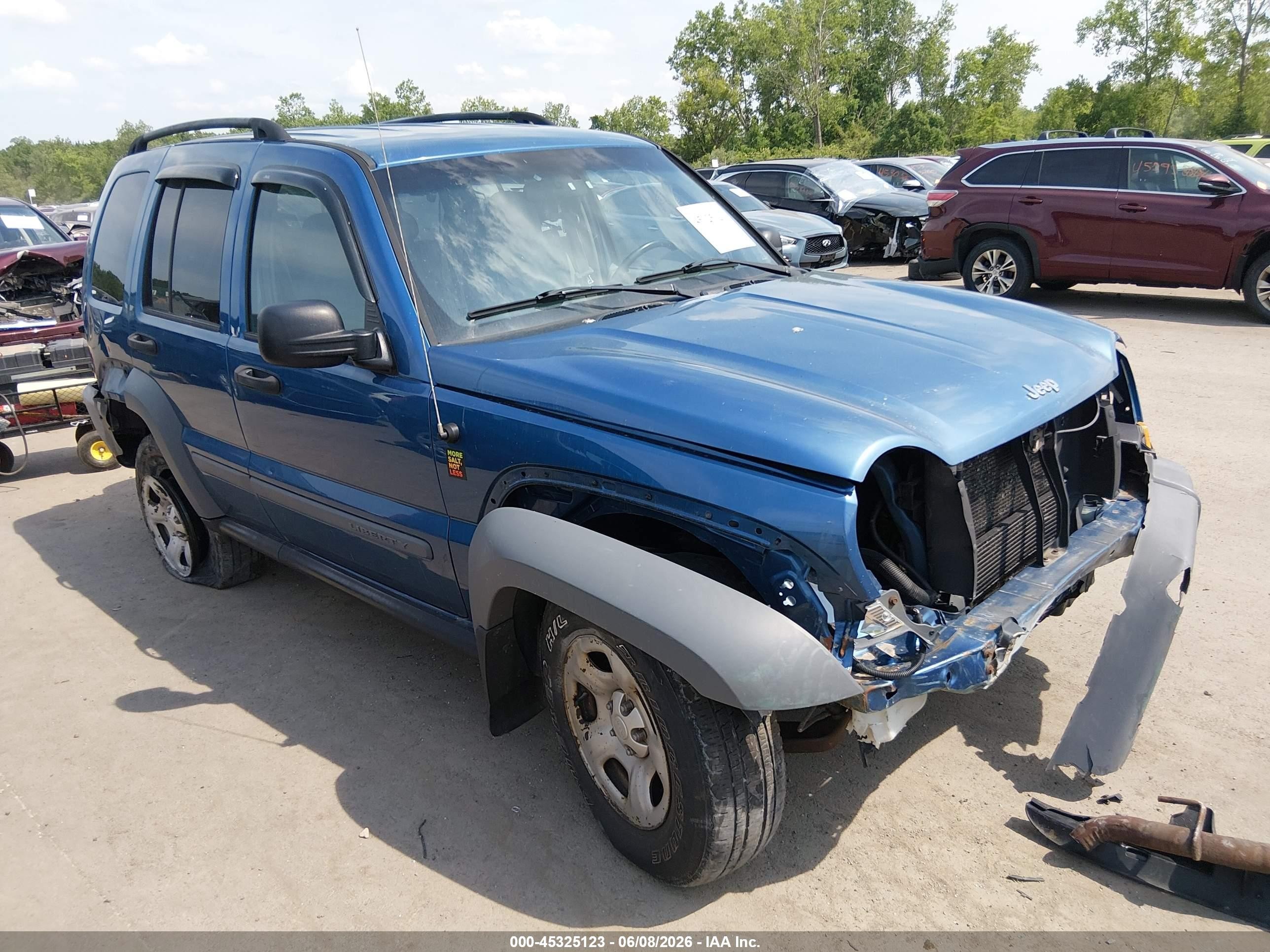 2006 Jeep Liberty Sport, VIN 1J4GL48K46W120872 — Front end