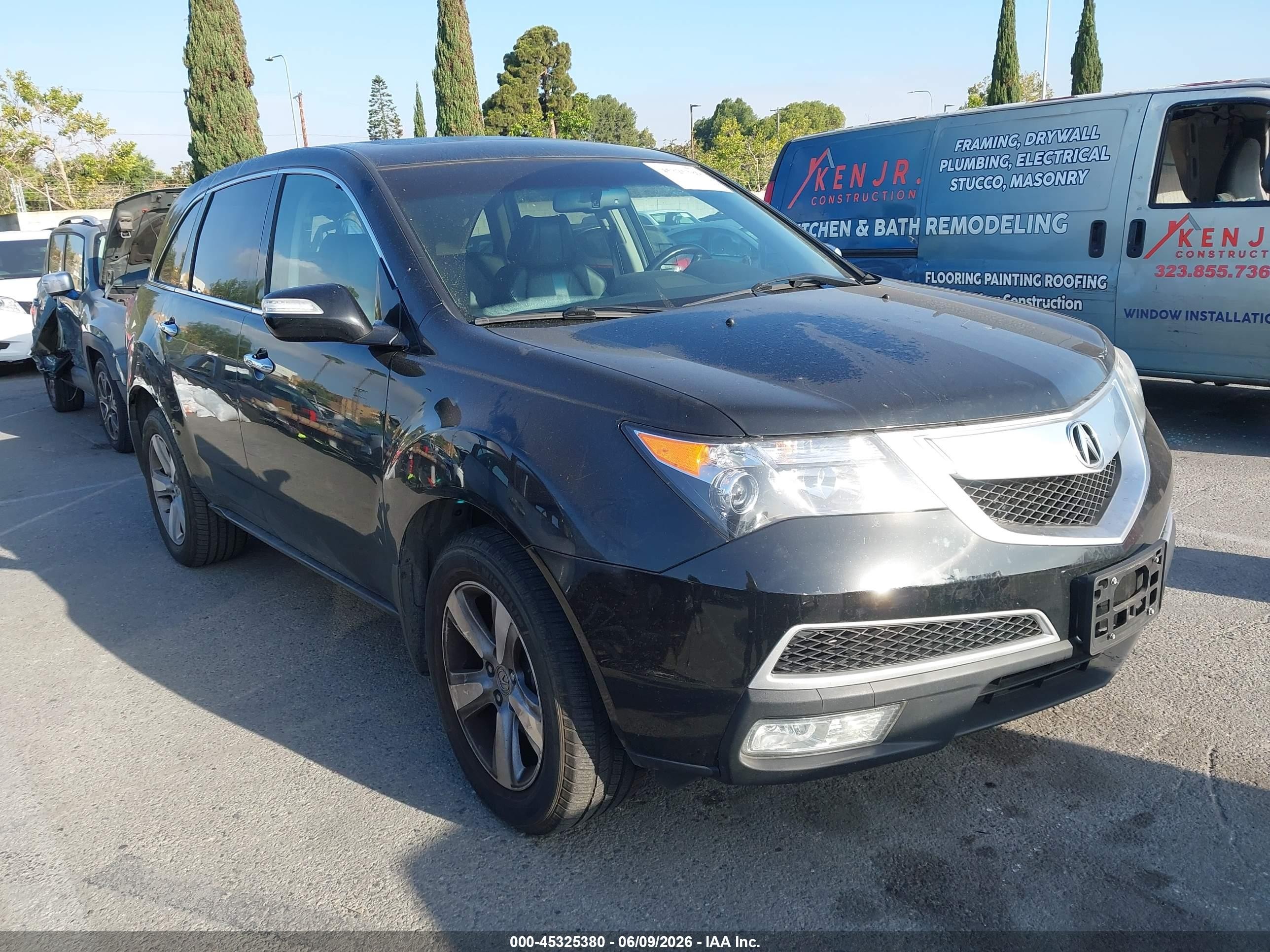2012 Acura MDX Technology, VIN 2HNYD2H40CH550285 — Interior fire