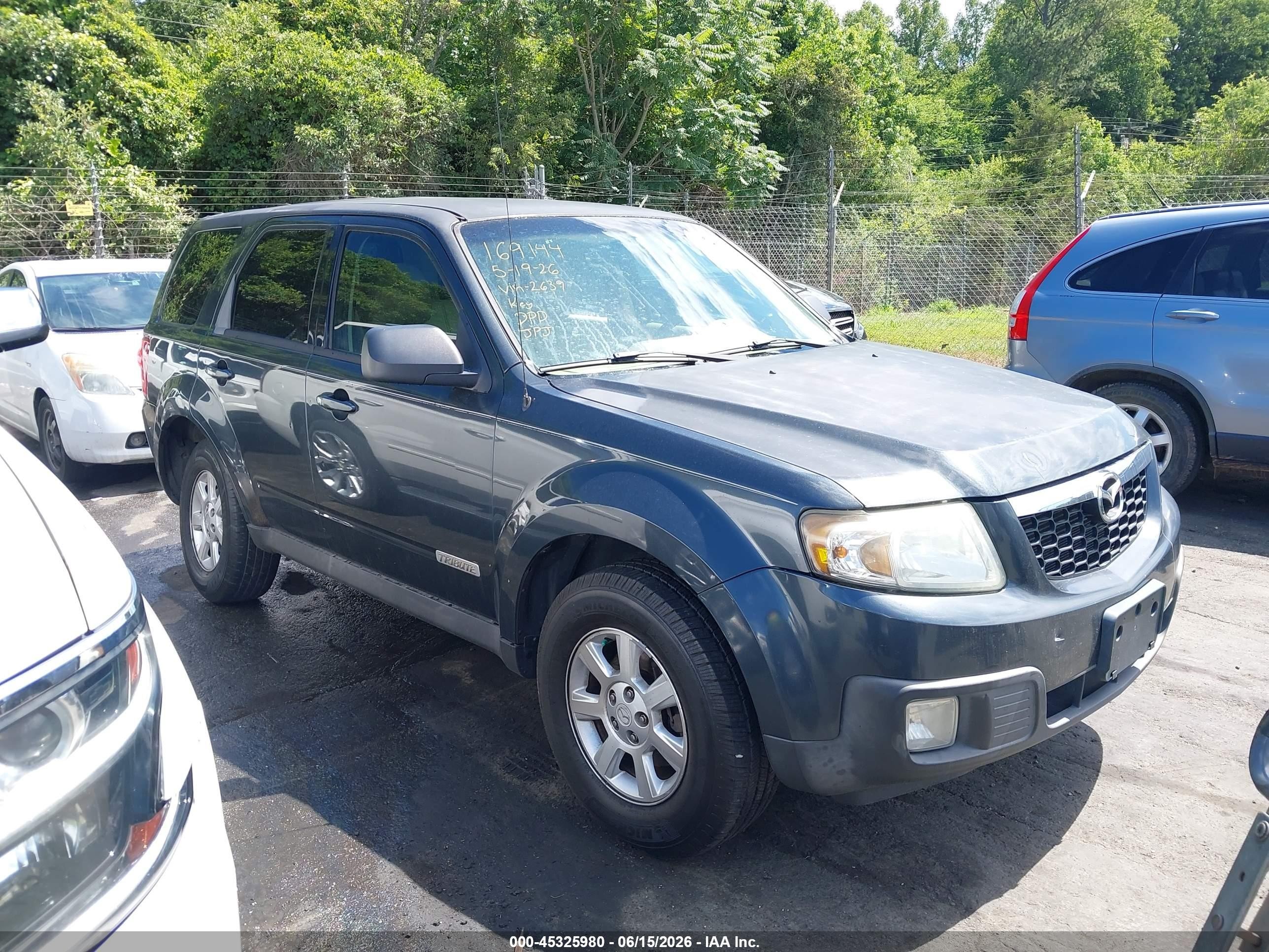 2008 Mazda Tribute Grand Touring, VIN 4F2CZ02Z18KM02639 — Rear end