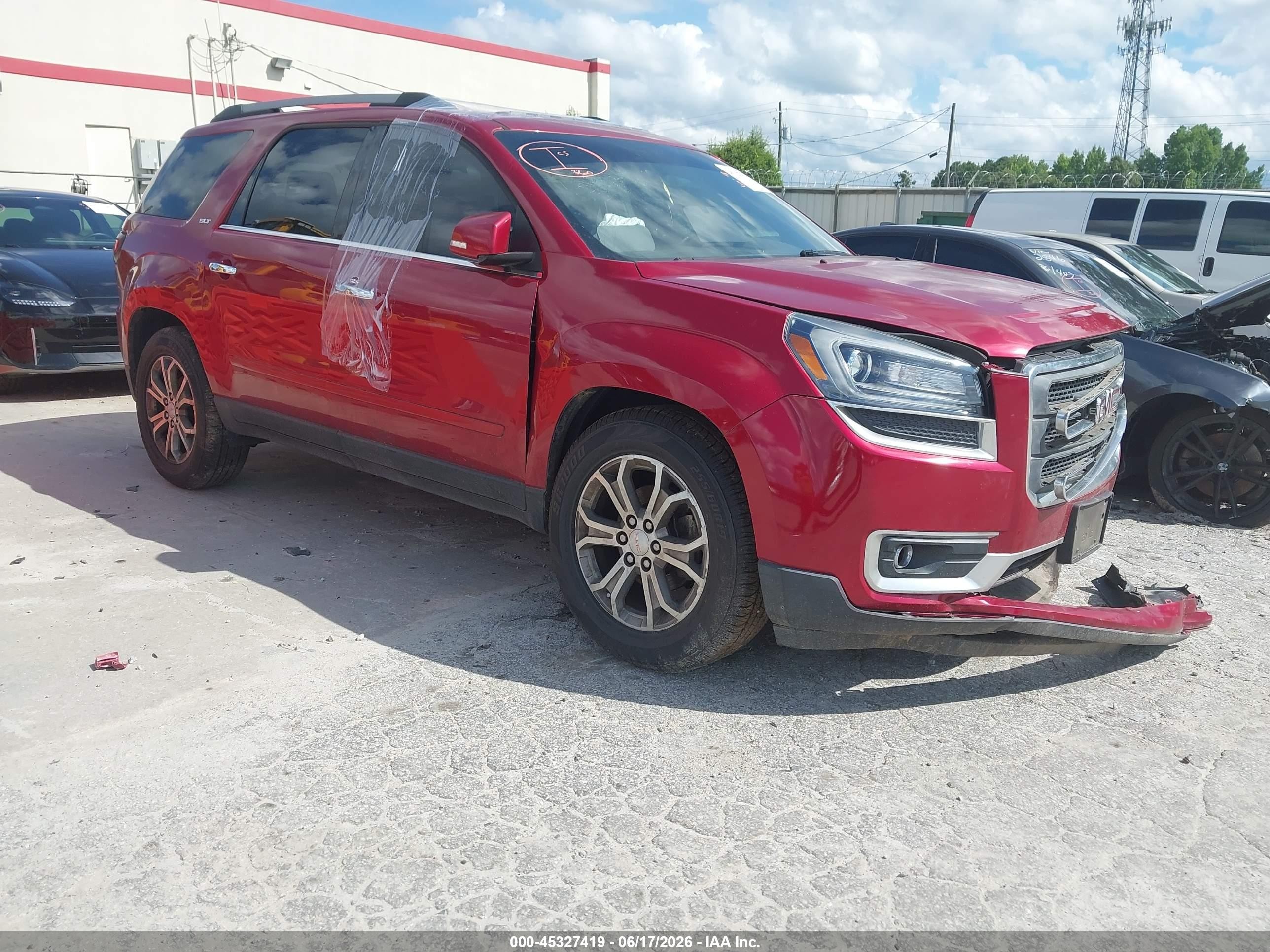 2014 GMC Acadia SLT, VIN 1GKKRRKD3EJ146417 — Front end
