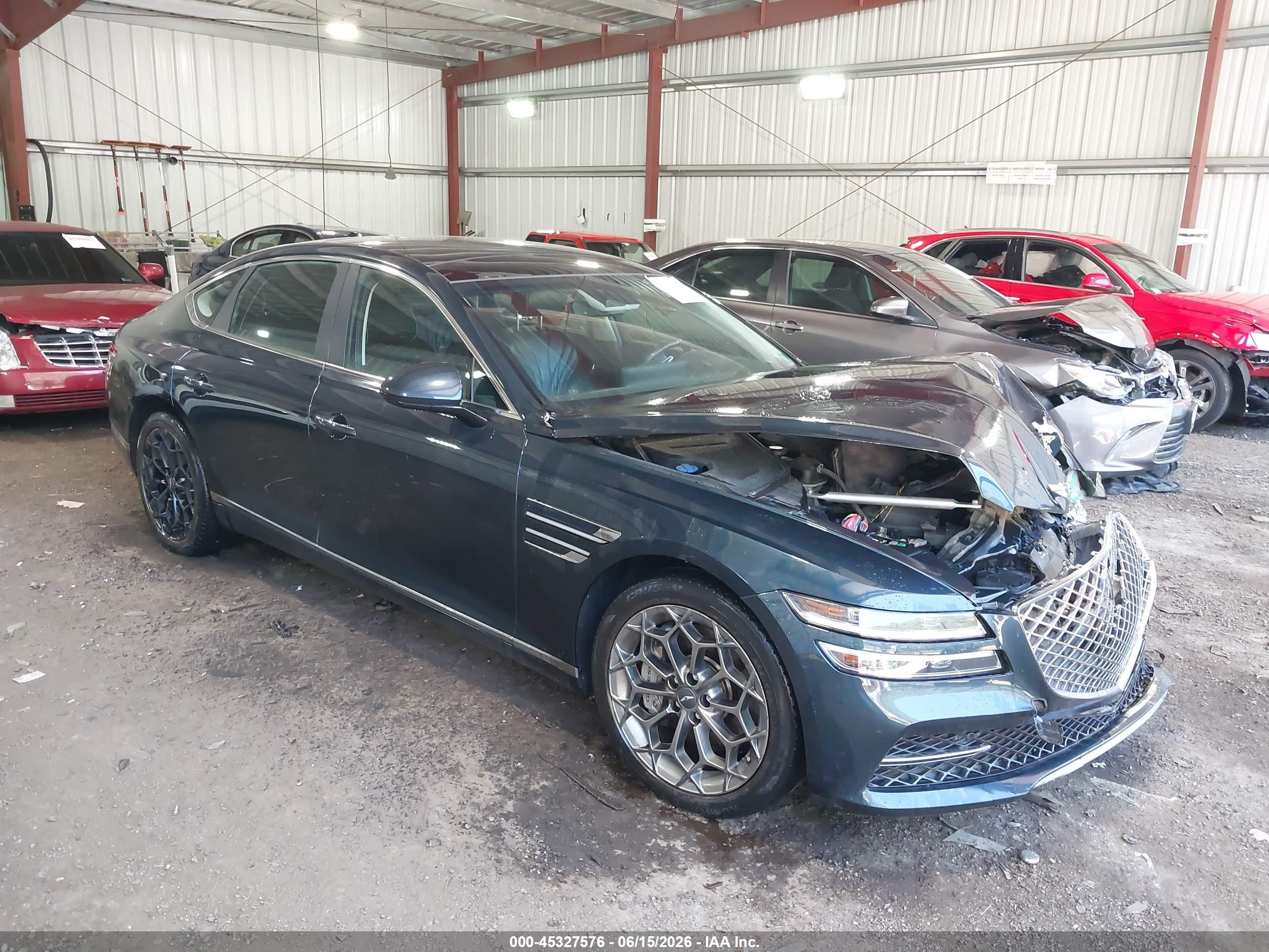 2021 Genesis G80 3.5T, VIN KMTGC4SD8MU081245 — Front end