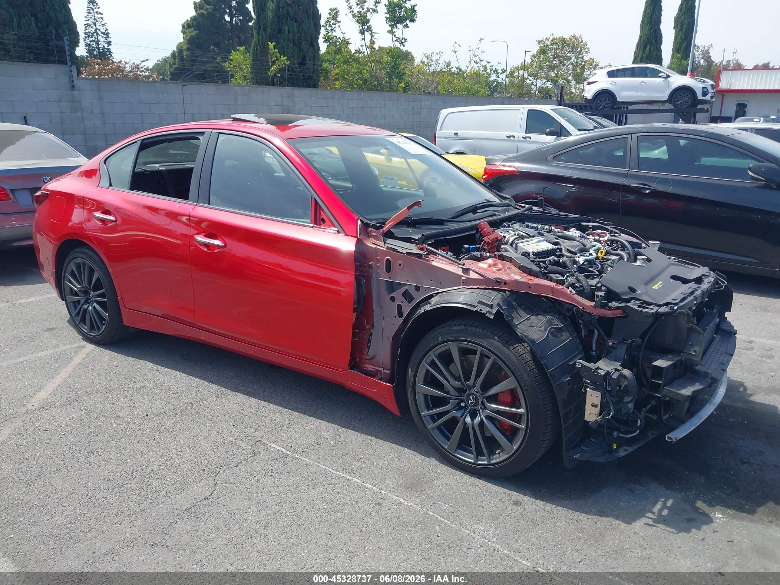2024 Infiniti Q50 Red Sport 400, VIN JN1FV7DR4RM680538 — Vandalism